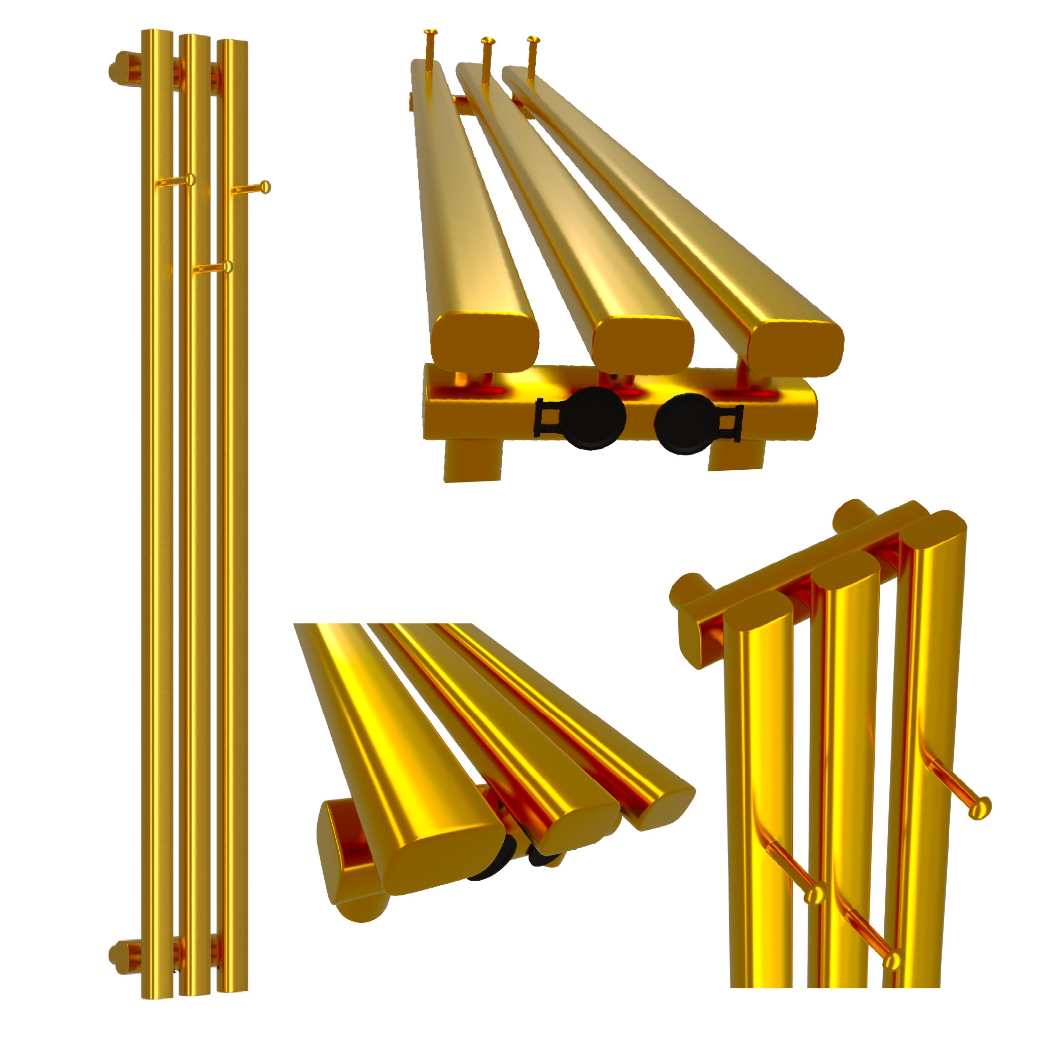 Dekorativní radiátor HORYZONT3 Hook 180x21 zlatý