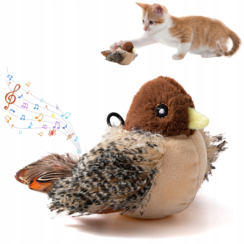 Levně Interaktivní Hračka Létající Pták Pro Kočky Plyšová Hračka Koťátko