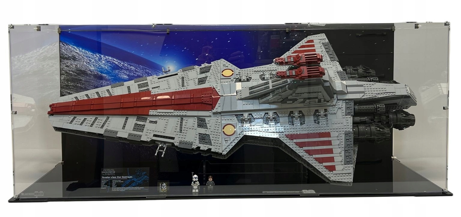 Vitrína s pozadím Blacked Brick pre Lego 75367 Star Wars Ničiteľ Venator