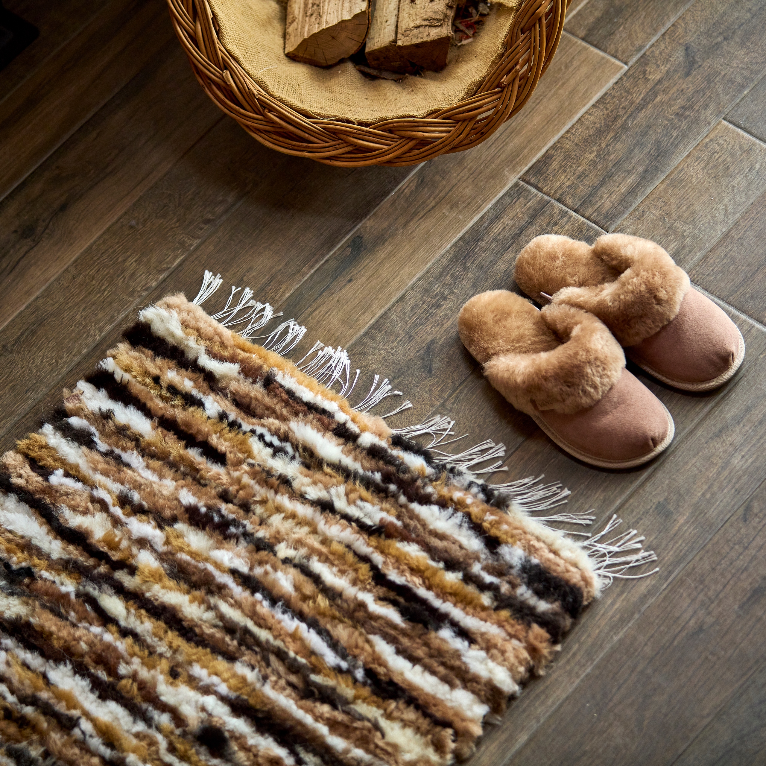 Dywan Dywanik Tkany Owcza Skóra Naturalny handmade Długość 100 cm