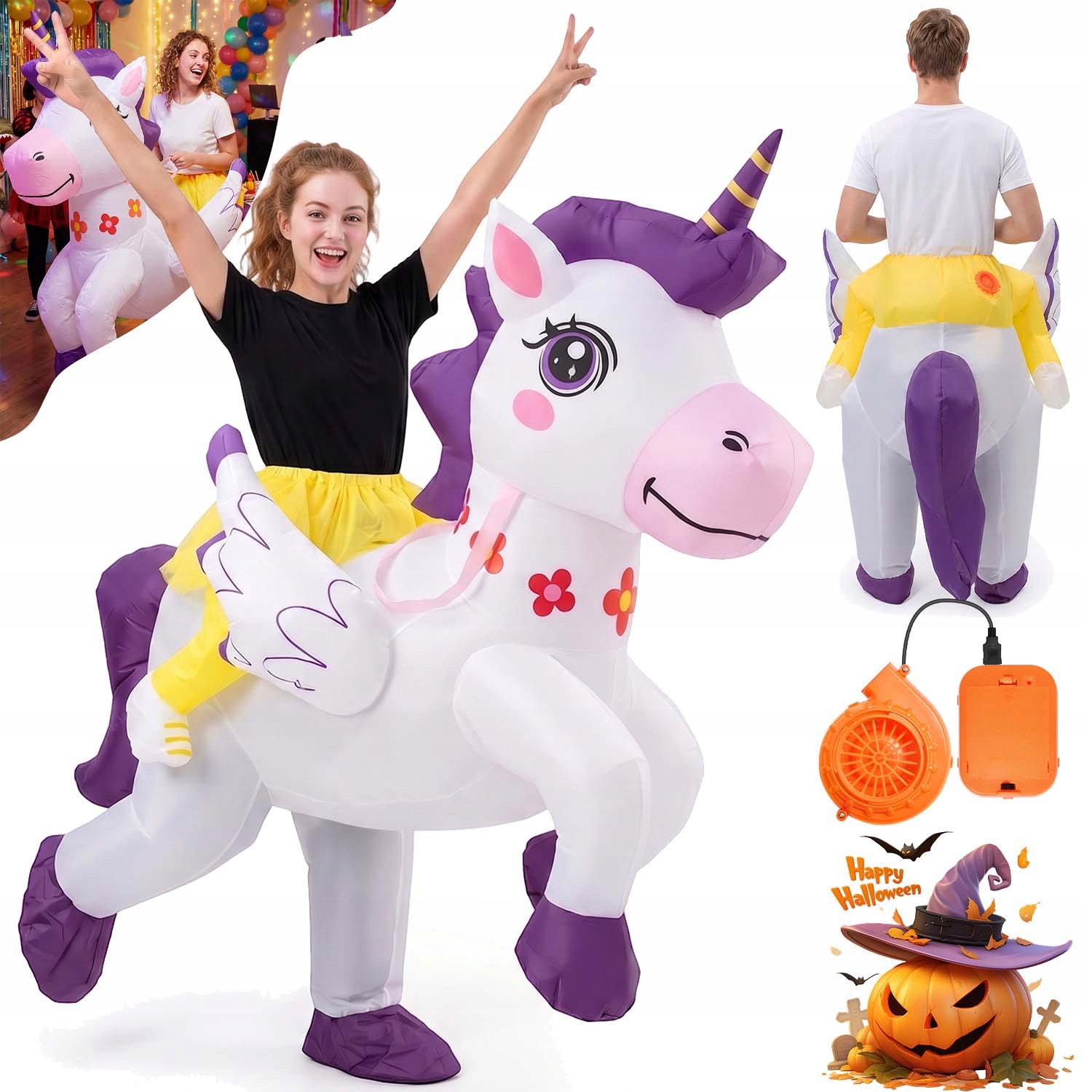 Nafukovací Jezdec Na Jednorožec Halloween Pro Dospělé 160-190 CM, Unisex