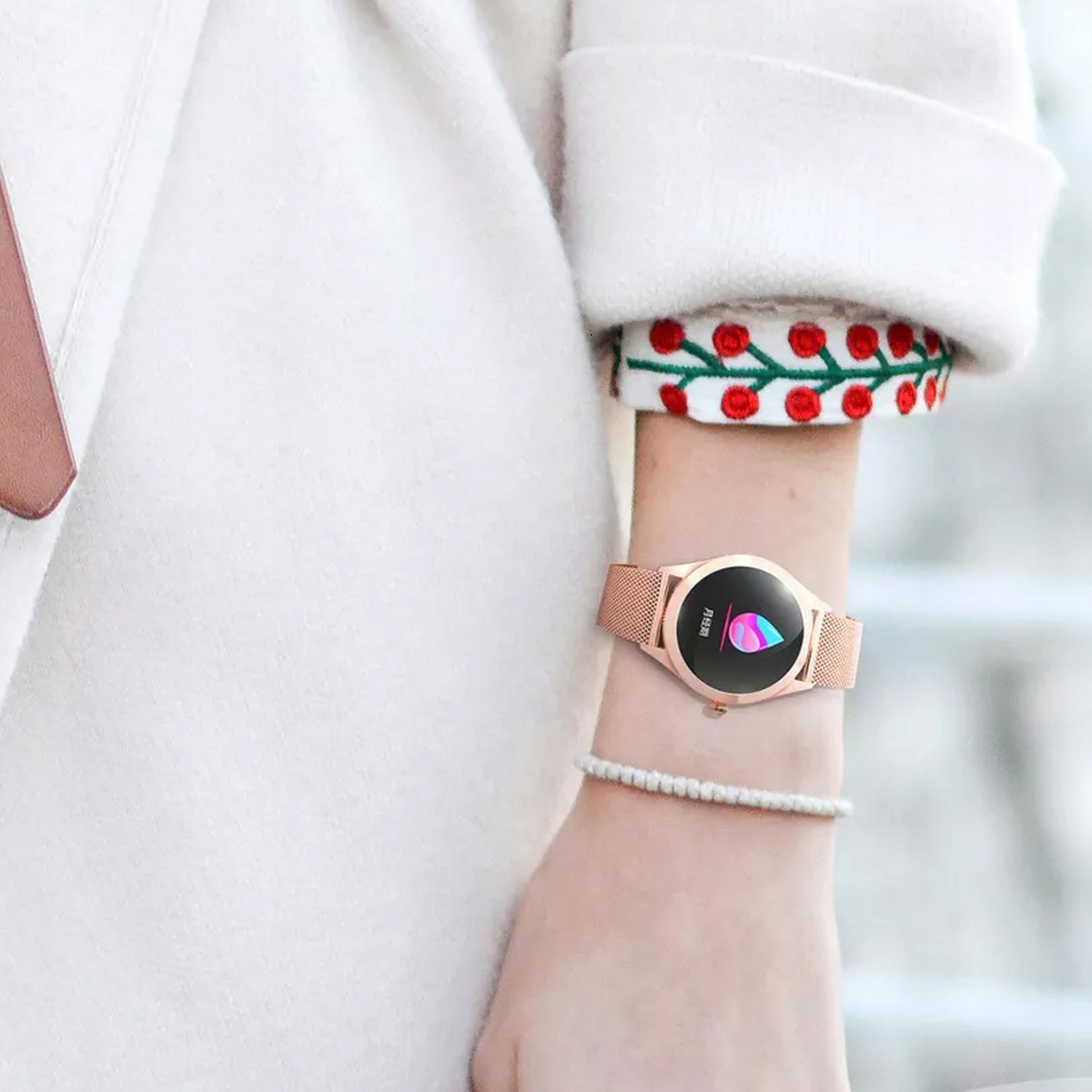 SMARTWATCH ZEGAREK DAMSKI ROZMOWY PULS WODOODPORNY Komunikacja Bluetooth