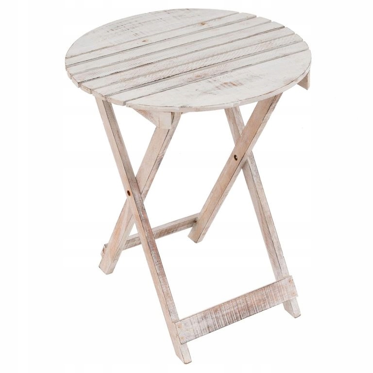 Skládací kulatý zahradní stůl Divero, 50 cm, přírodní dřevo