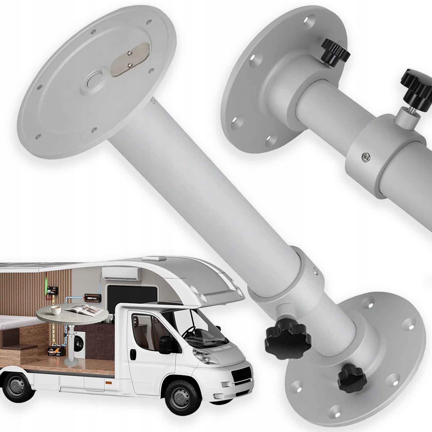 Noha Stůl Nastavitelný Stojan Pro Jachtový Stolek Loď Kamper Přívěs 45-69