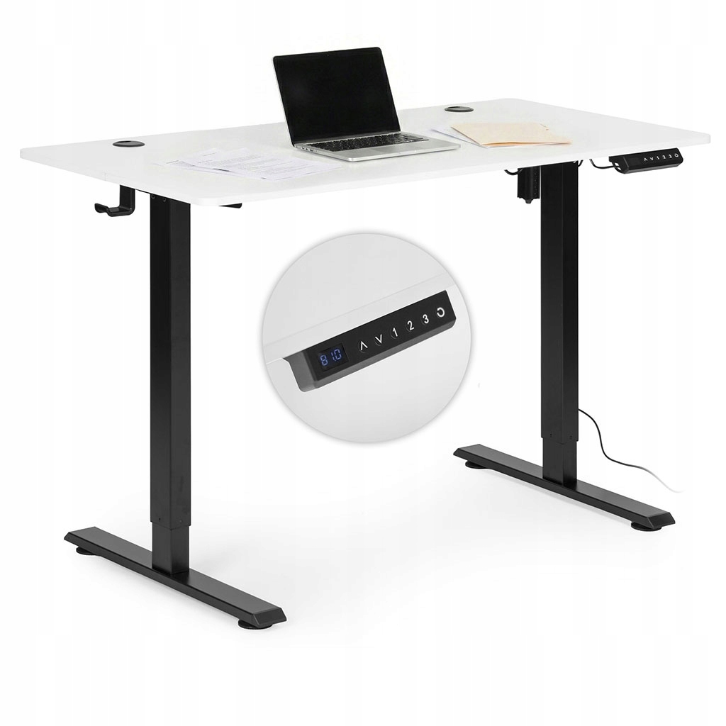 ModernHome Elektrický písací stôl 120 x 60 cm, nastaviteľná výška, biely