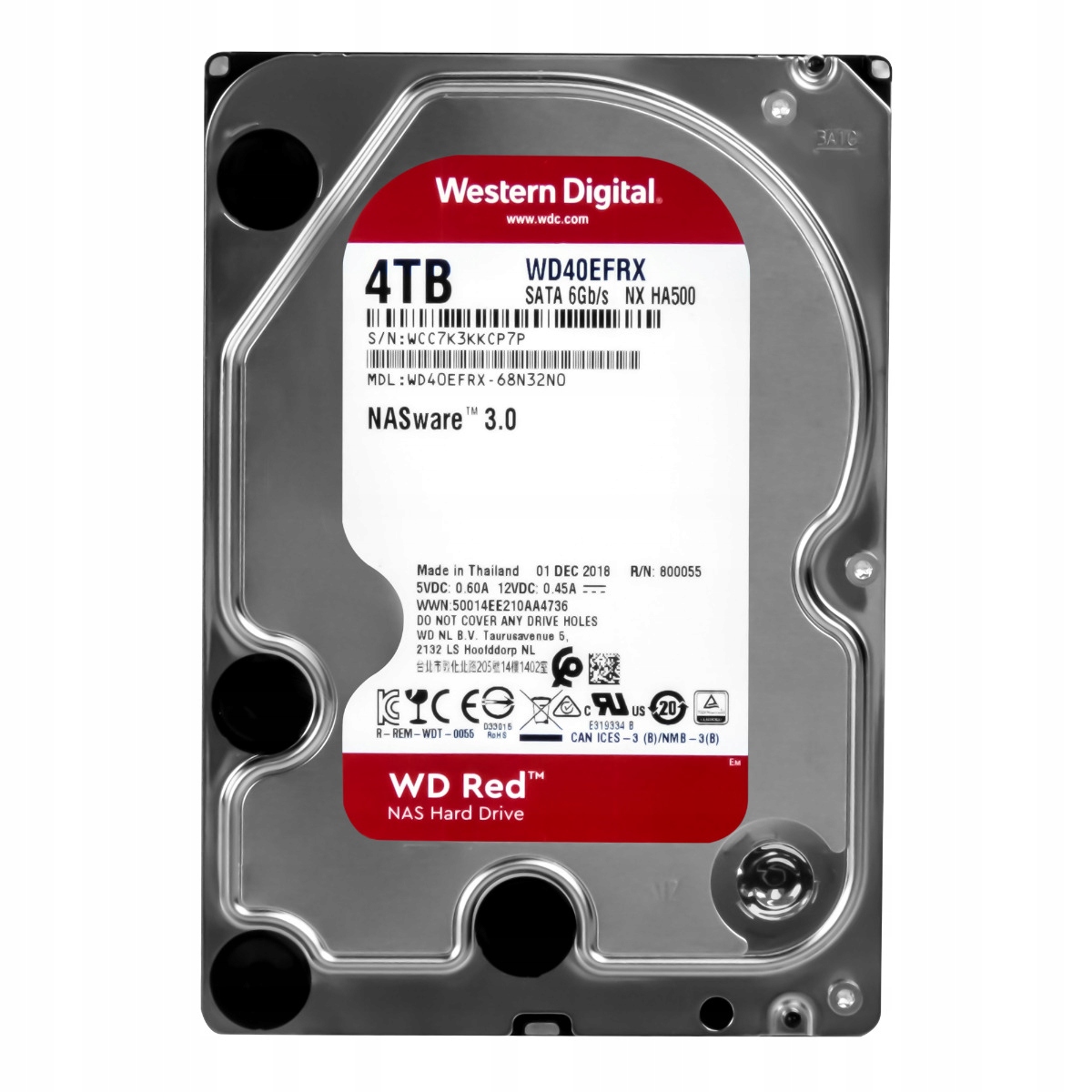 Wd Red 4TB 5.4K 64MB Sata III 3.5'' WD40EFRX NASware 3.0 Nx HA500
