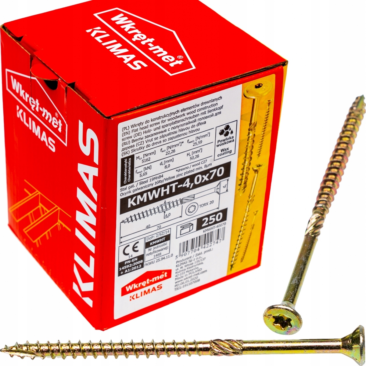 

Wkręty ciesielskie Tx 4x70 do drewna osb 250szt