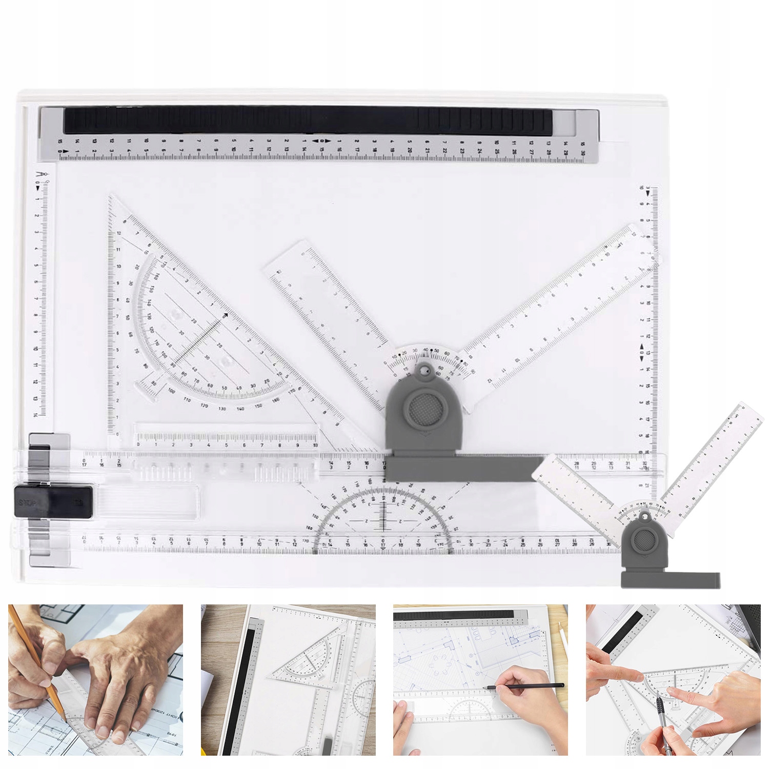 Profesjonalna Deska Kreślarska Taca Rysowanie A4 Wielofunkcyjna Kąt Zestaw