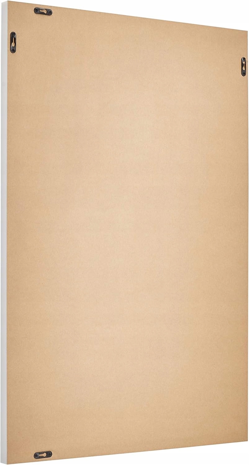 Lustro ścienne prostokąt w ramie białe 60x90cm Rodzaj zwykłe