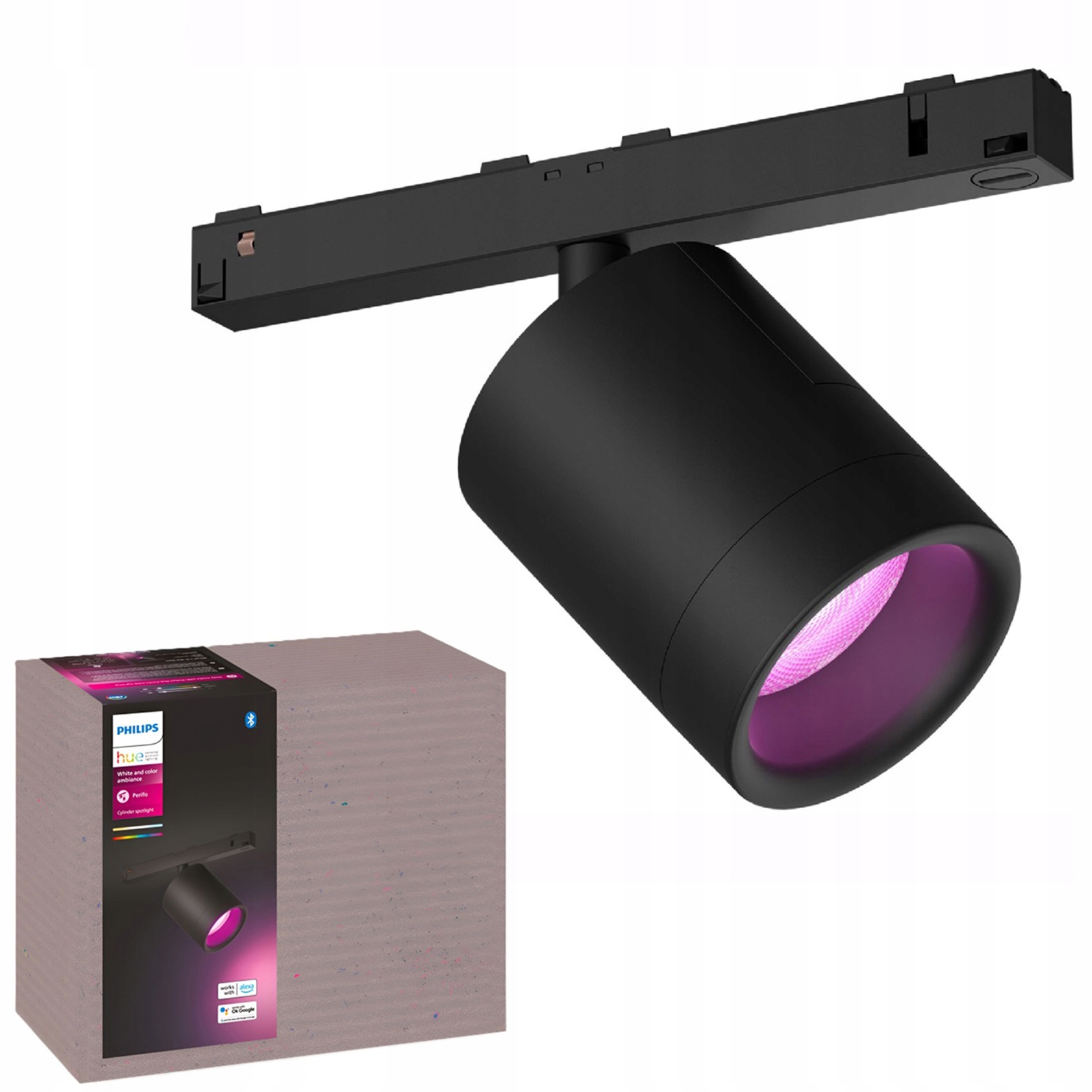 Led reflektor bodový Perifo čierny 5,3W 510lm Cct Rgb Philips Hue