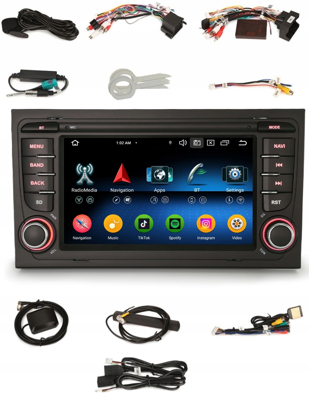 Navigace Rádio 2DIN Android Audi A4 B6 B7 Seat Exeo 4 Gb Dsp Carplay Lte