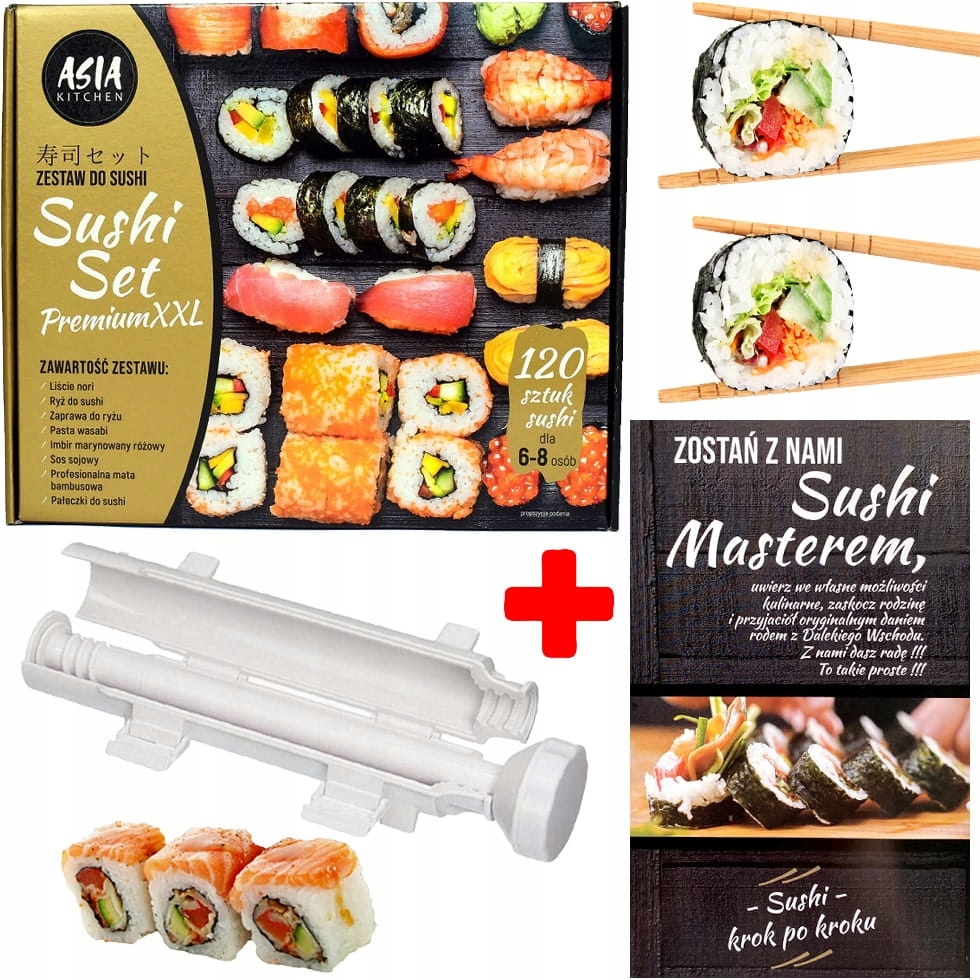 Sada na výrobu sushi Premium XXL Asia Kitchen Sushi Roller Recepty