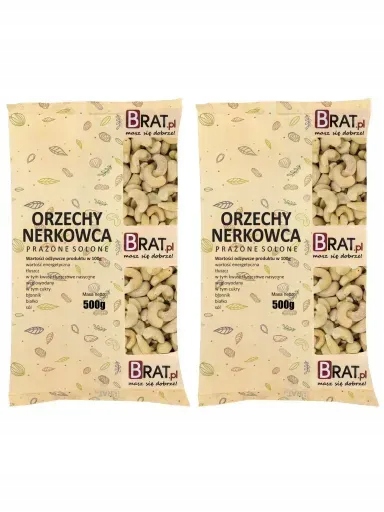 Brat Kešu ořechy pražené solené 1 kg (2x500 g)