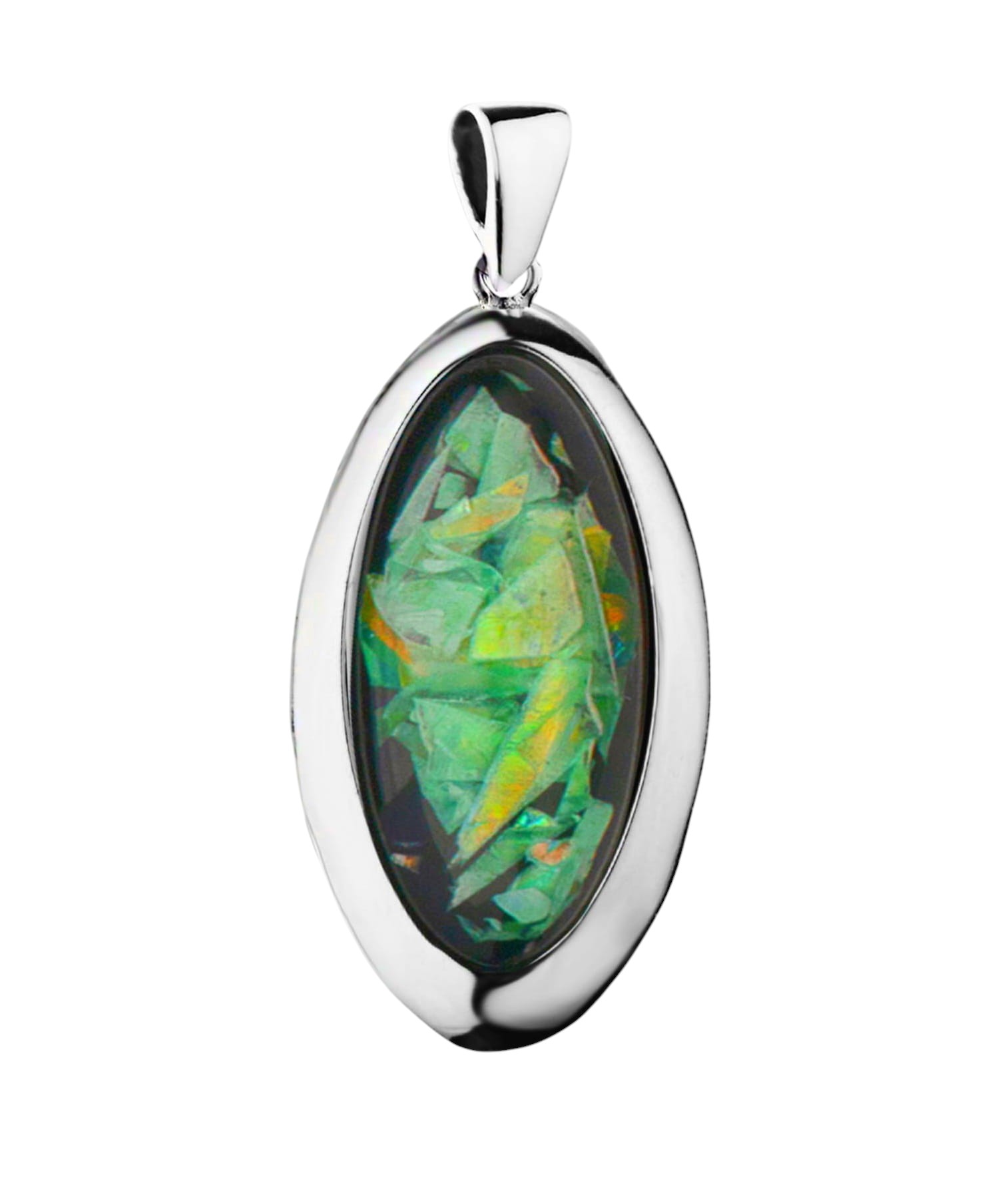 Stříbrný přívěsek Ag 925 se zeleným kamenem SG-137-Z-S