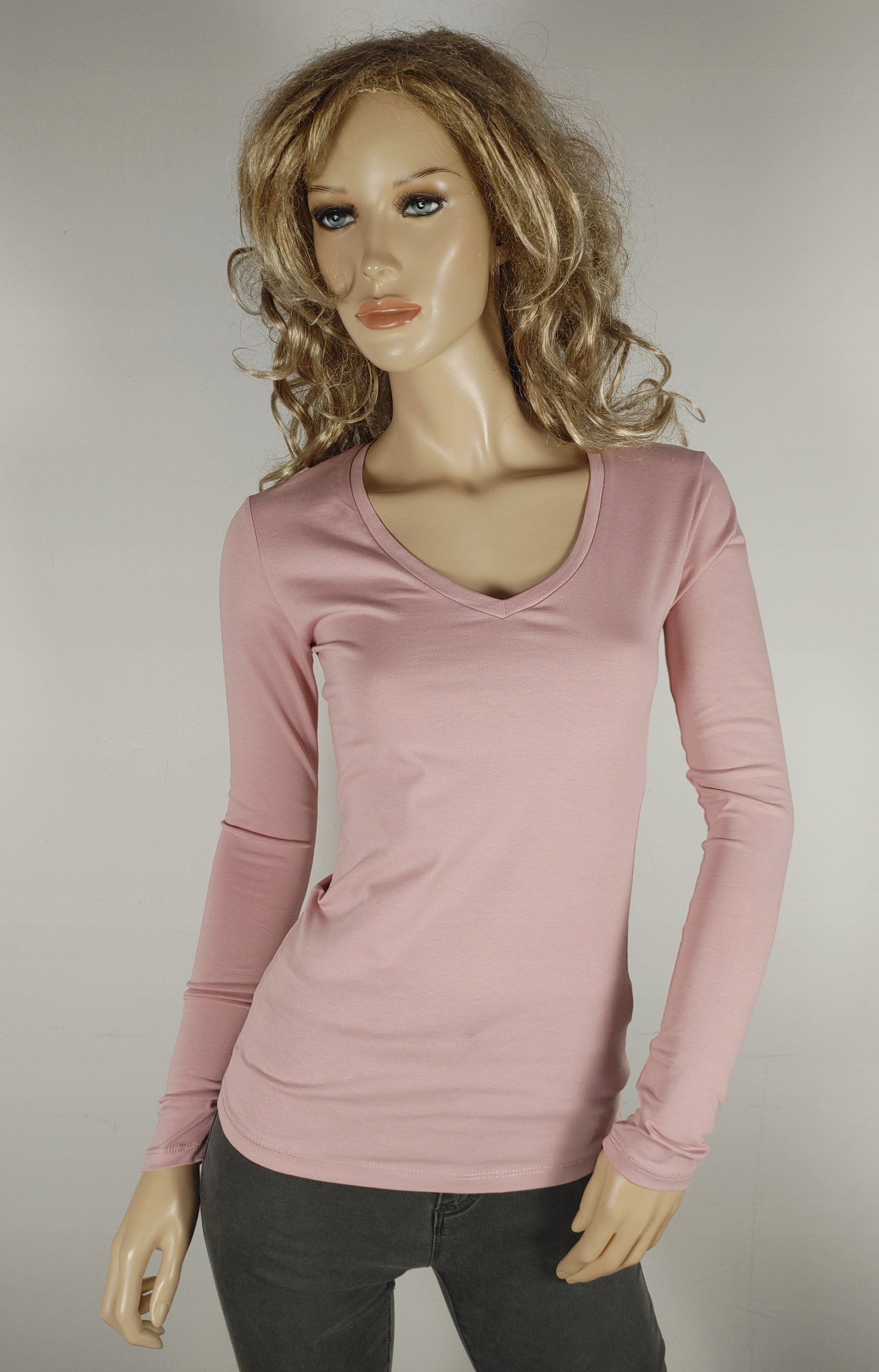 KOLORY Gładka Bluzka PREMIUM bawełna POLSKA marka LATYNKA dekolt serek 6217 Materiał dominujący bawełna