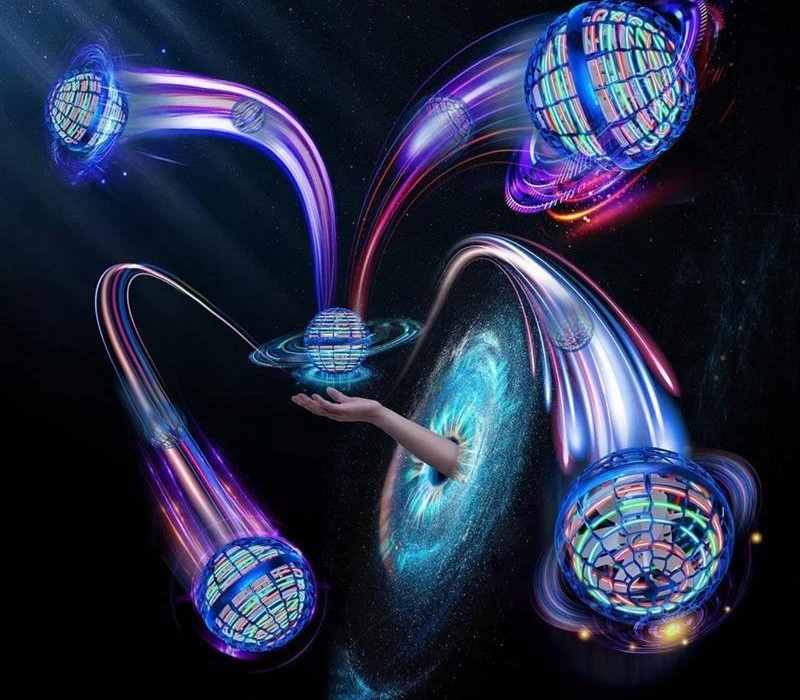 LATAJĄCA PIŁKA LED KULA USB ŚWIECĄCA DRON UFO Szerokość produktu 10 cm