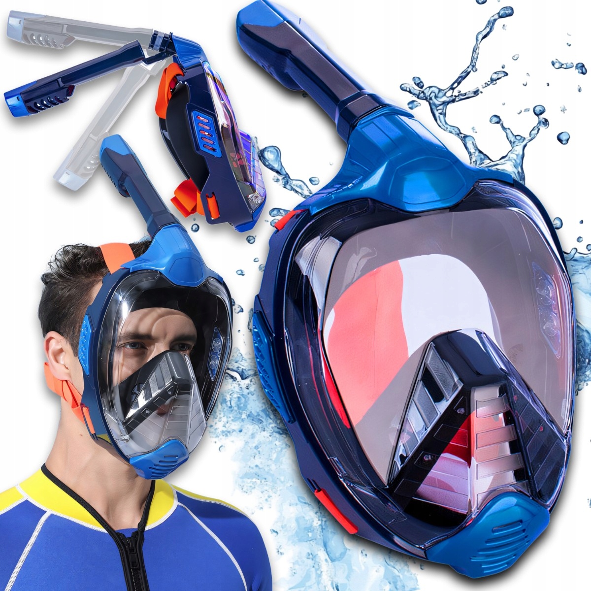 Potápěčské Brýle Pro Potápění A Šnorchlování Na Celý Obličej Do Vody L/XL Celoobličejová