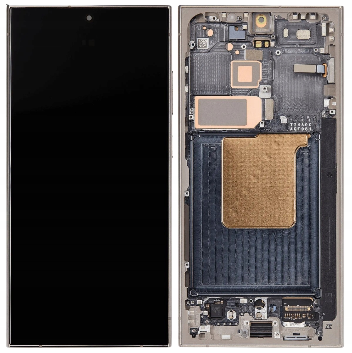 Hq LCD displej Oled s rámečkem pro Samsung Galaxy S24 Ultra, šedý