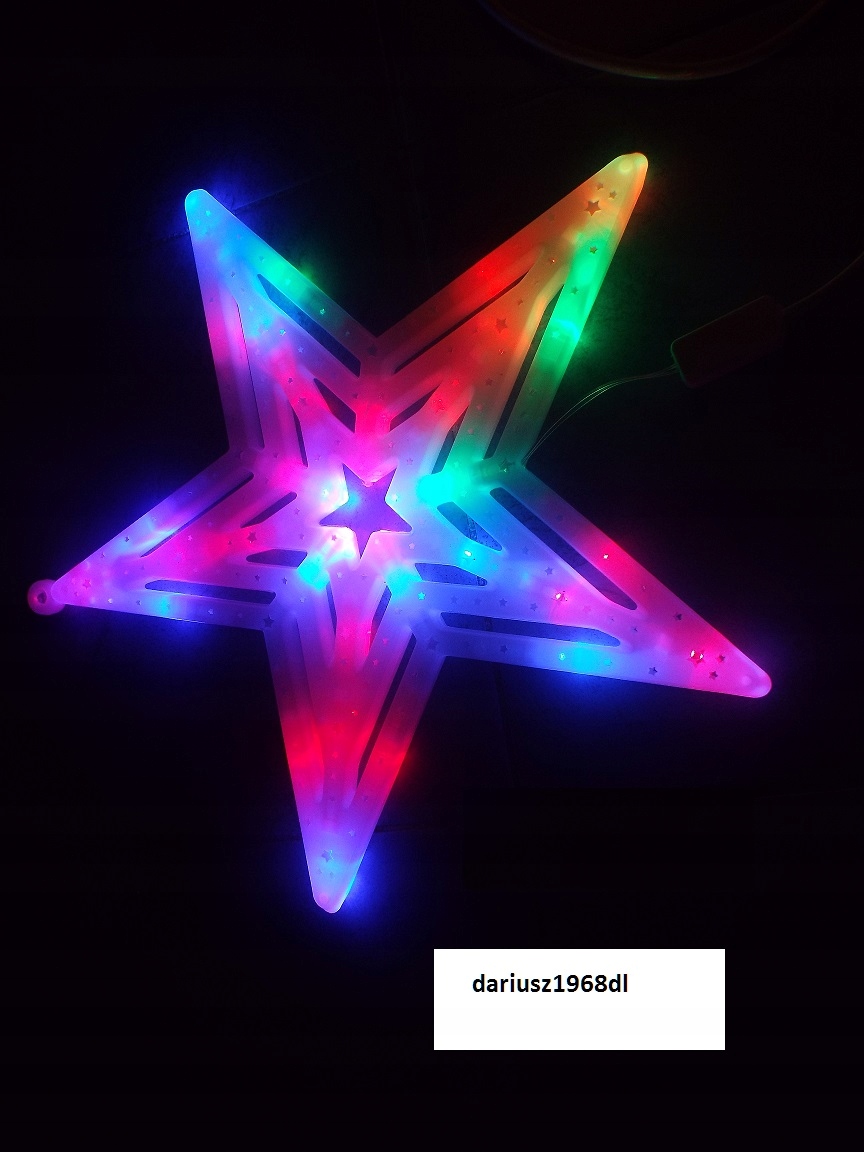 

Gwiazda Kolorowa Lampki Led Ozdoba Świecąca 40 CM