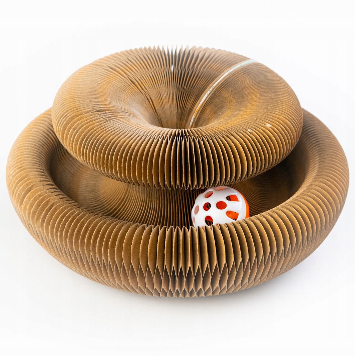 Skládací Škrabadlo Pro Kočky Kartonová Harmonika Míček