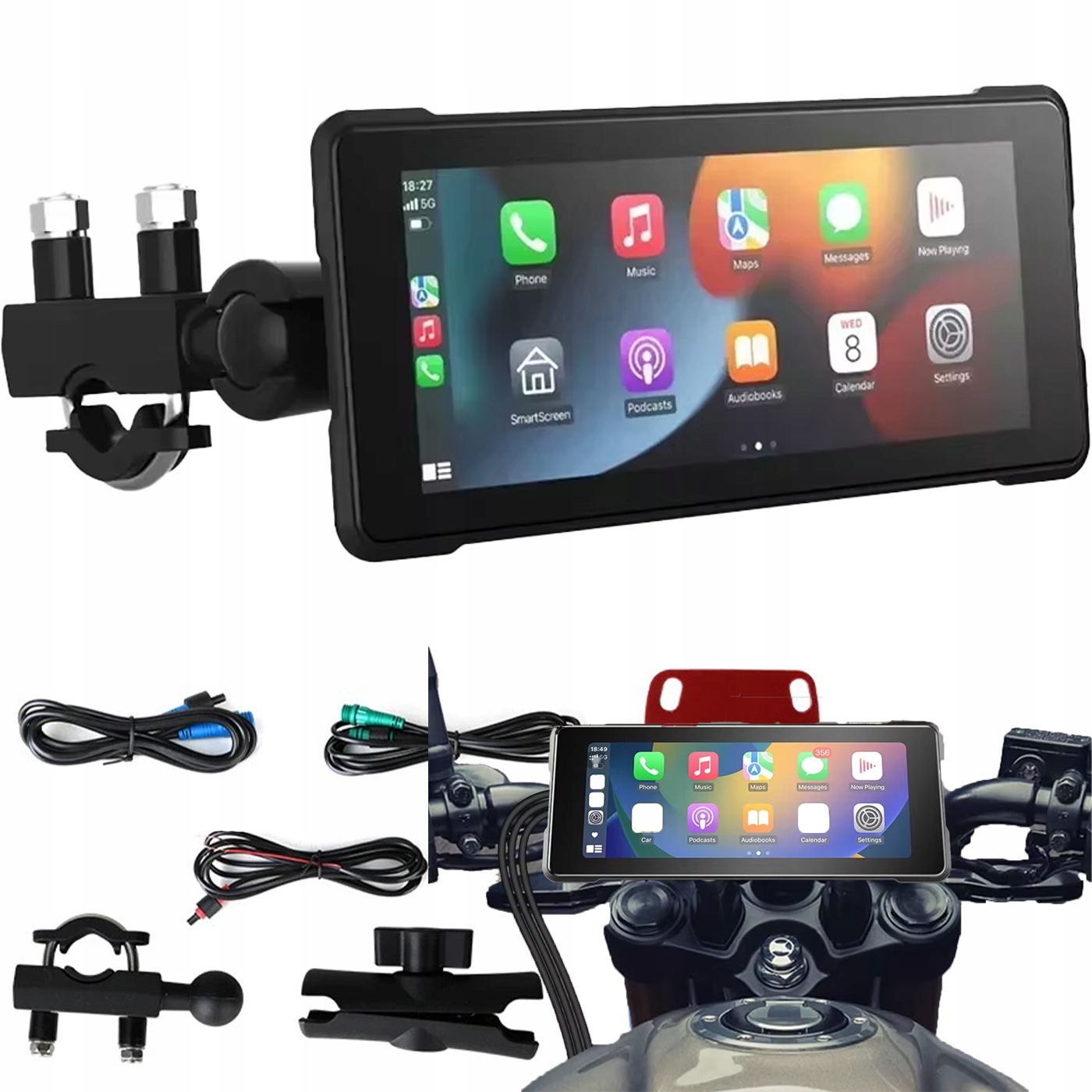 Motocyklová navigácia 6.86" IPX7 Carplay Android Auto Bezdrôtová