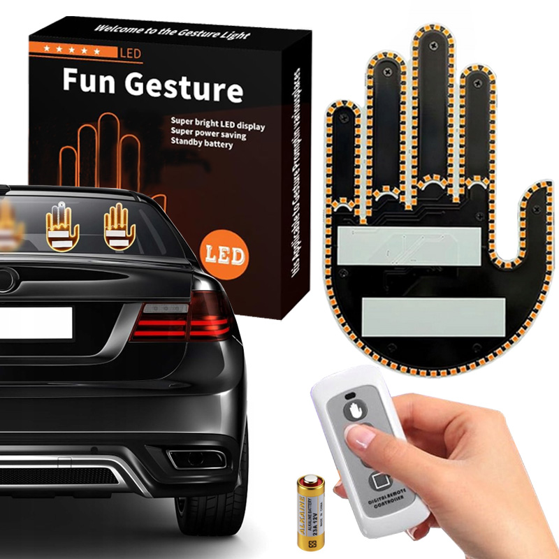 Ręka LED Prime na tylną szybę samochodu Sygnalizator Gestów Środkowy palec