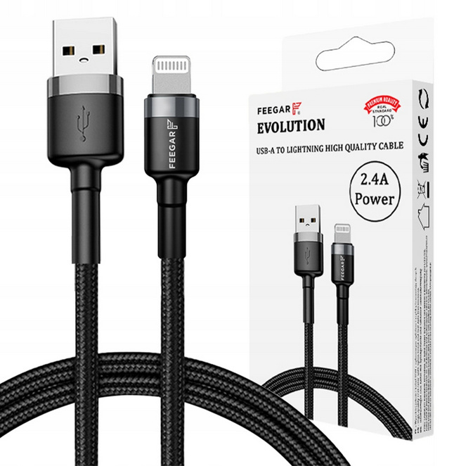 

Feegar Kabel Usb Lightning do iPhone przewód nylon