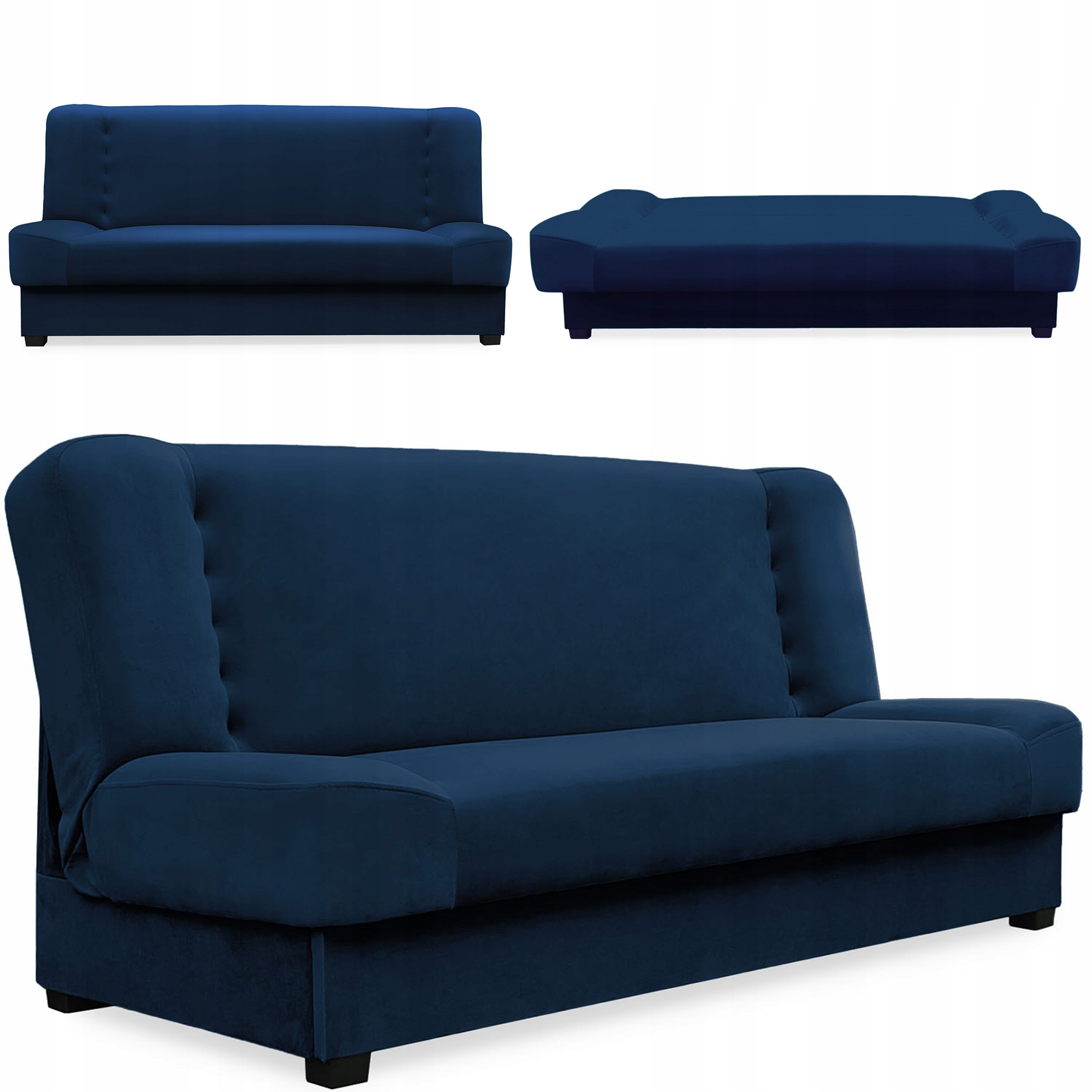 Rozkládací pohovka s funkcí spaní Dvoumístná Pohovka Tmavě modrá Piano