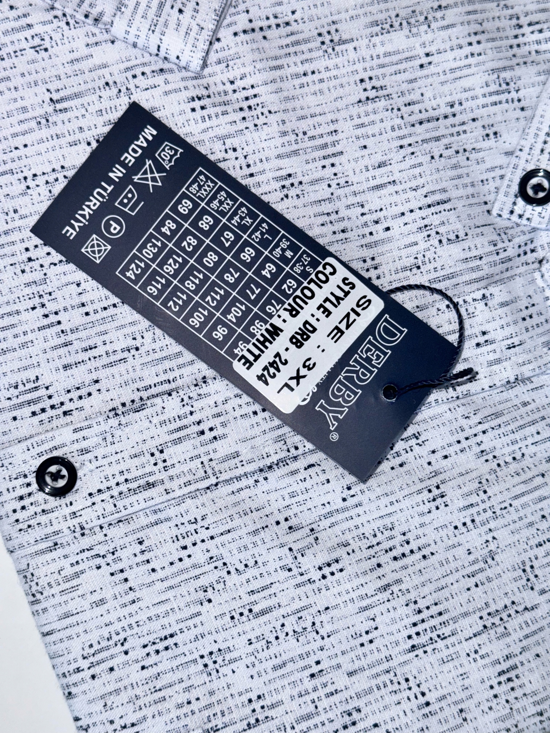 Derby pánská košile Velký vzor krátký rukáv bavlna vel 7XL 51/52 DRB-2424