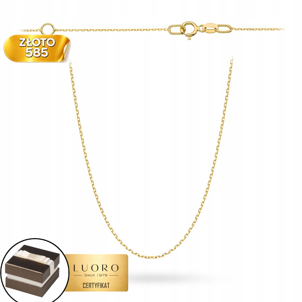Řetízek Zlatý 585 14K Vazba Ankr 42 CM 3 CM Nastavitelný Elegantní