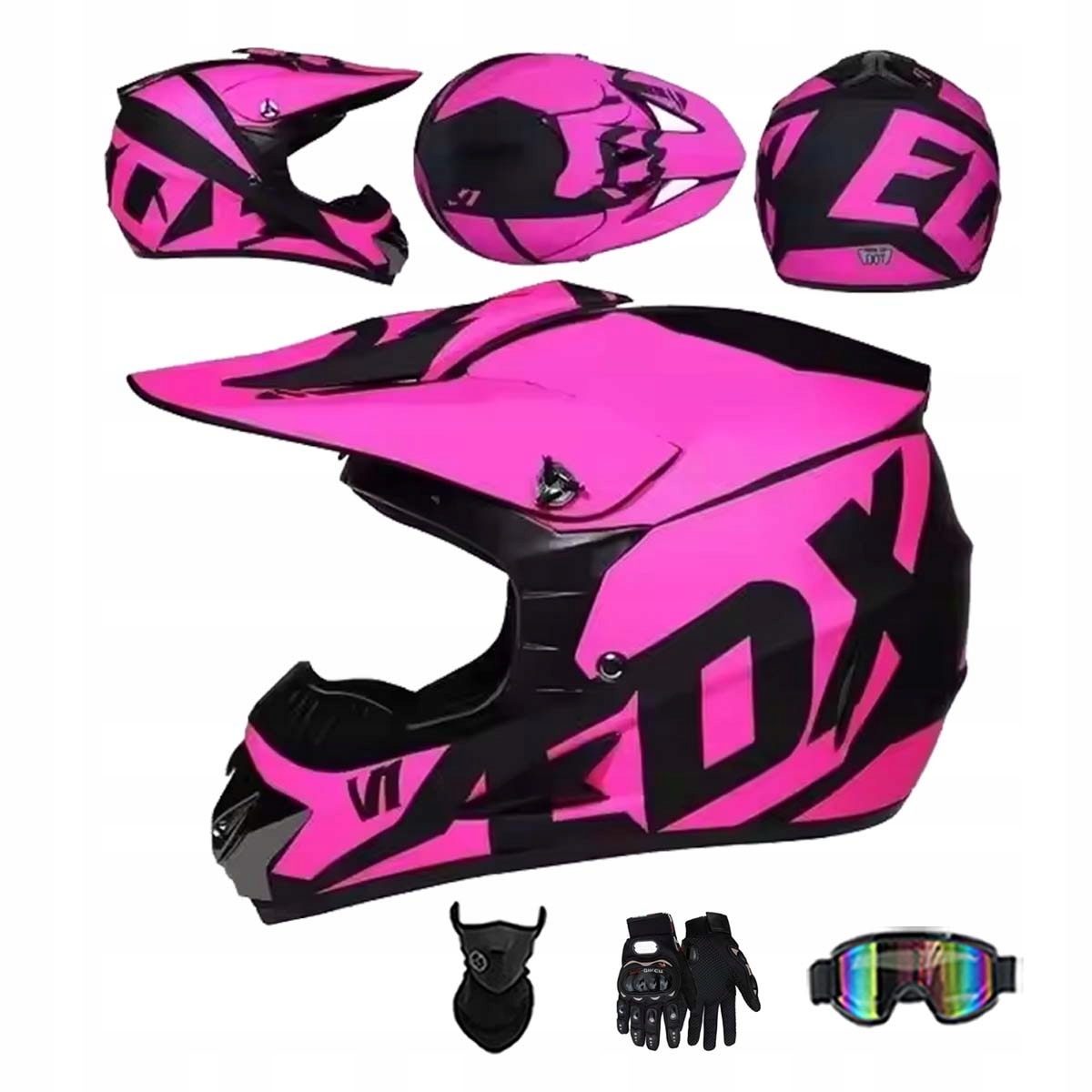 Motocyklová Přilba Lehká Enduro Quada Brýle Rukavice Maska XL