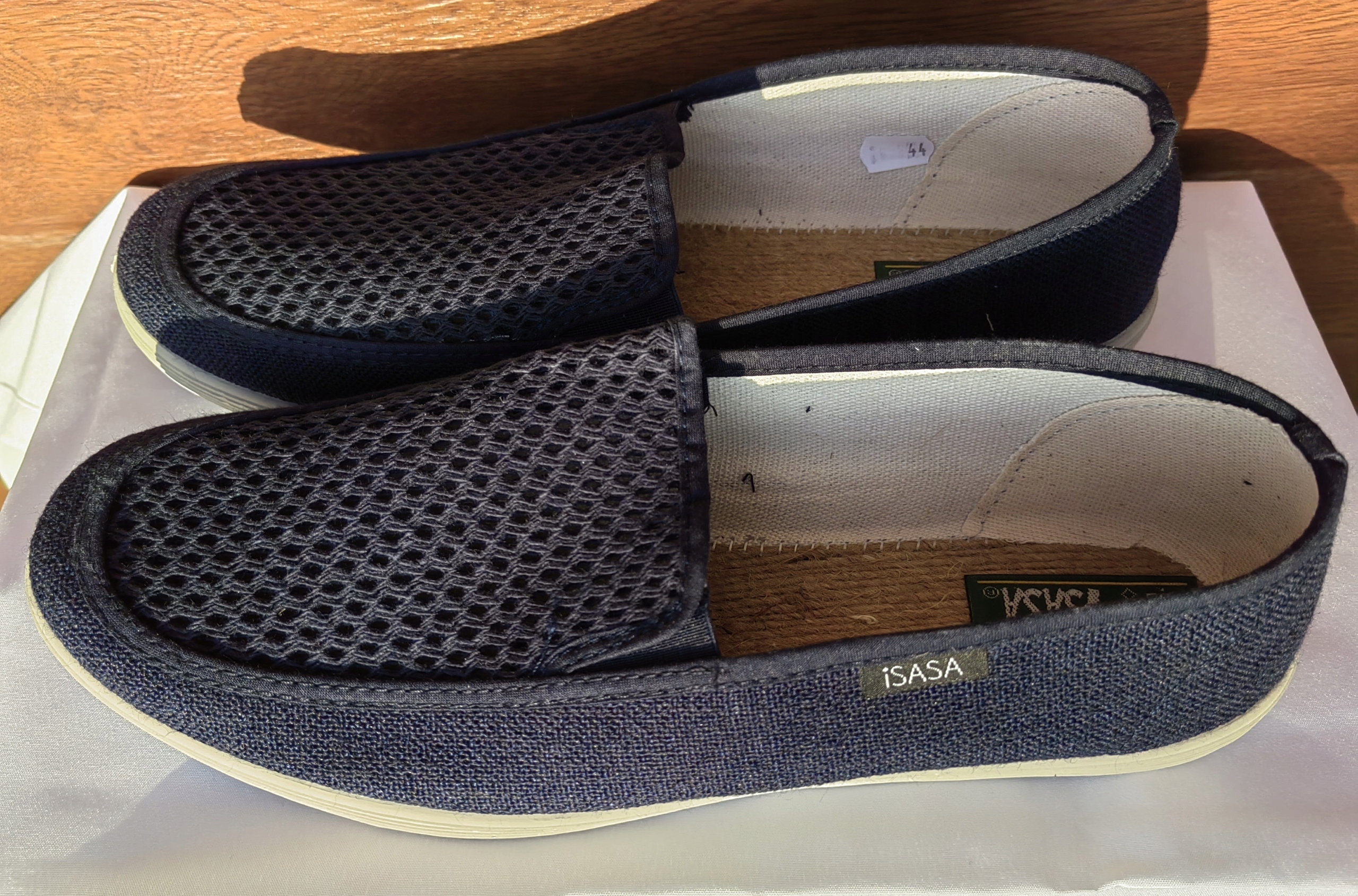 ODDYCHAJĄCE BAWEŁNIANE PÓŁBUTY ESPADRYLE GRANATOWE R.46 Marka inna