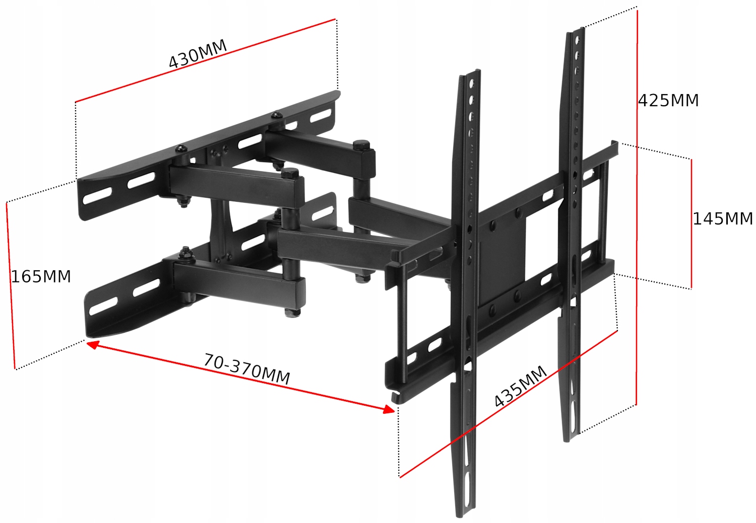 MOCNY OBROTOWY UCHWYT TV WIESZAK TELEWIZORA 23-65 Model ETX118