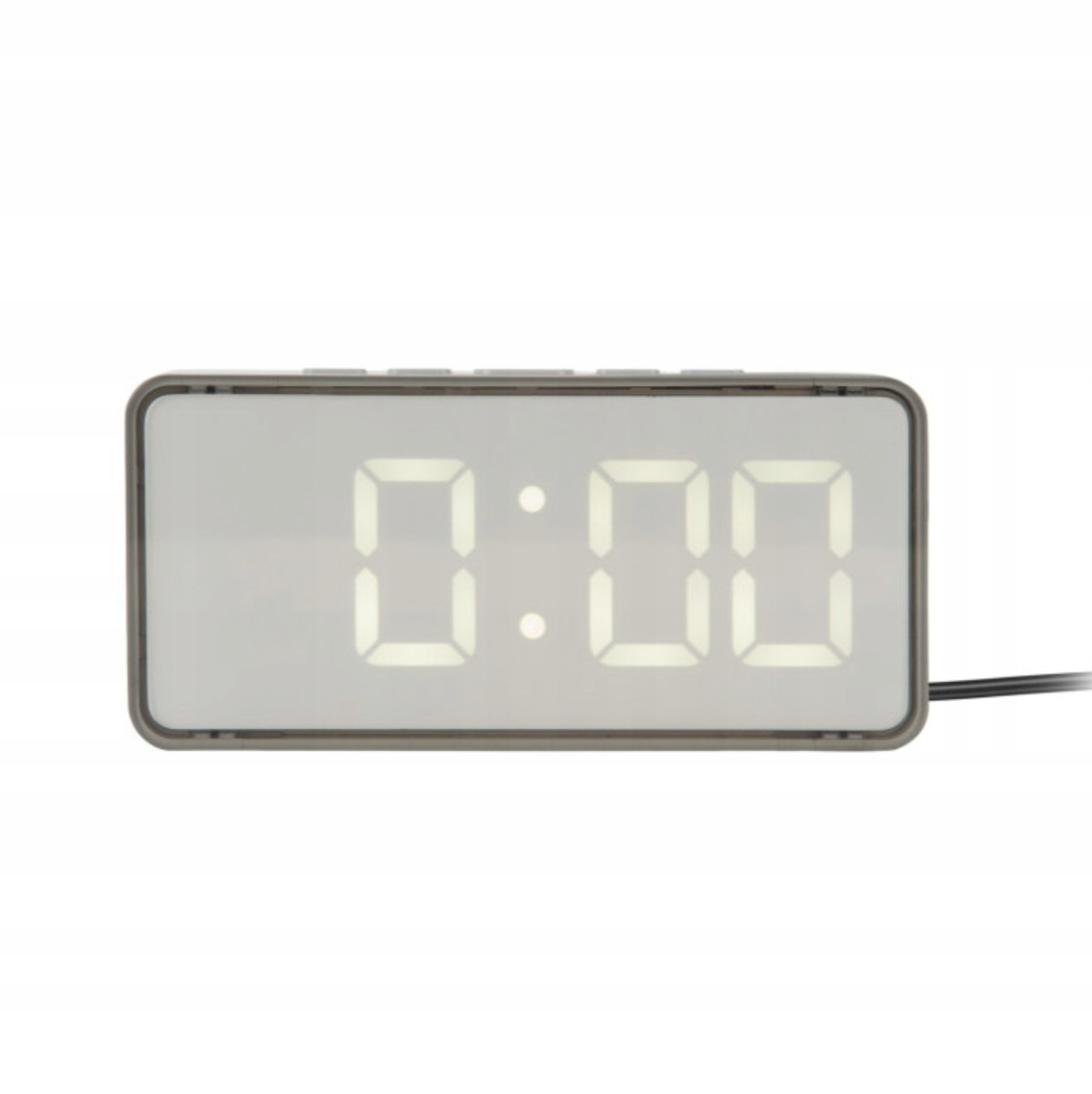 Budík, digitální elektronický stolní hodinový stroj s Led displejem šedý Audaz