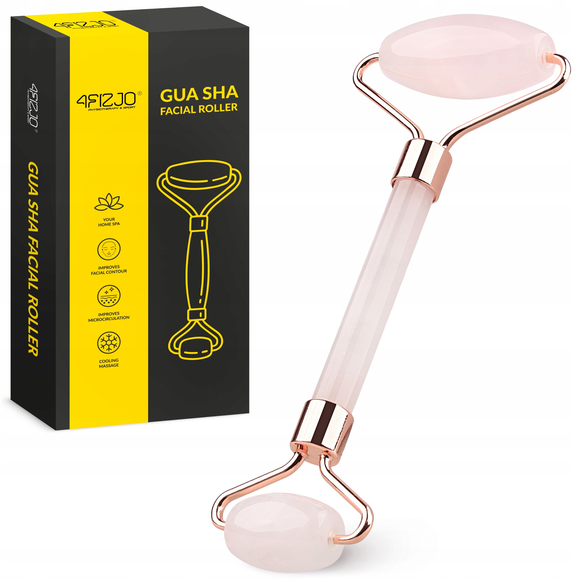 Masážní Přístroj Na Obličej Roller Kámen Gua Sha Přírodní Křemen Masážní Váleček
