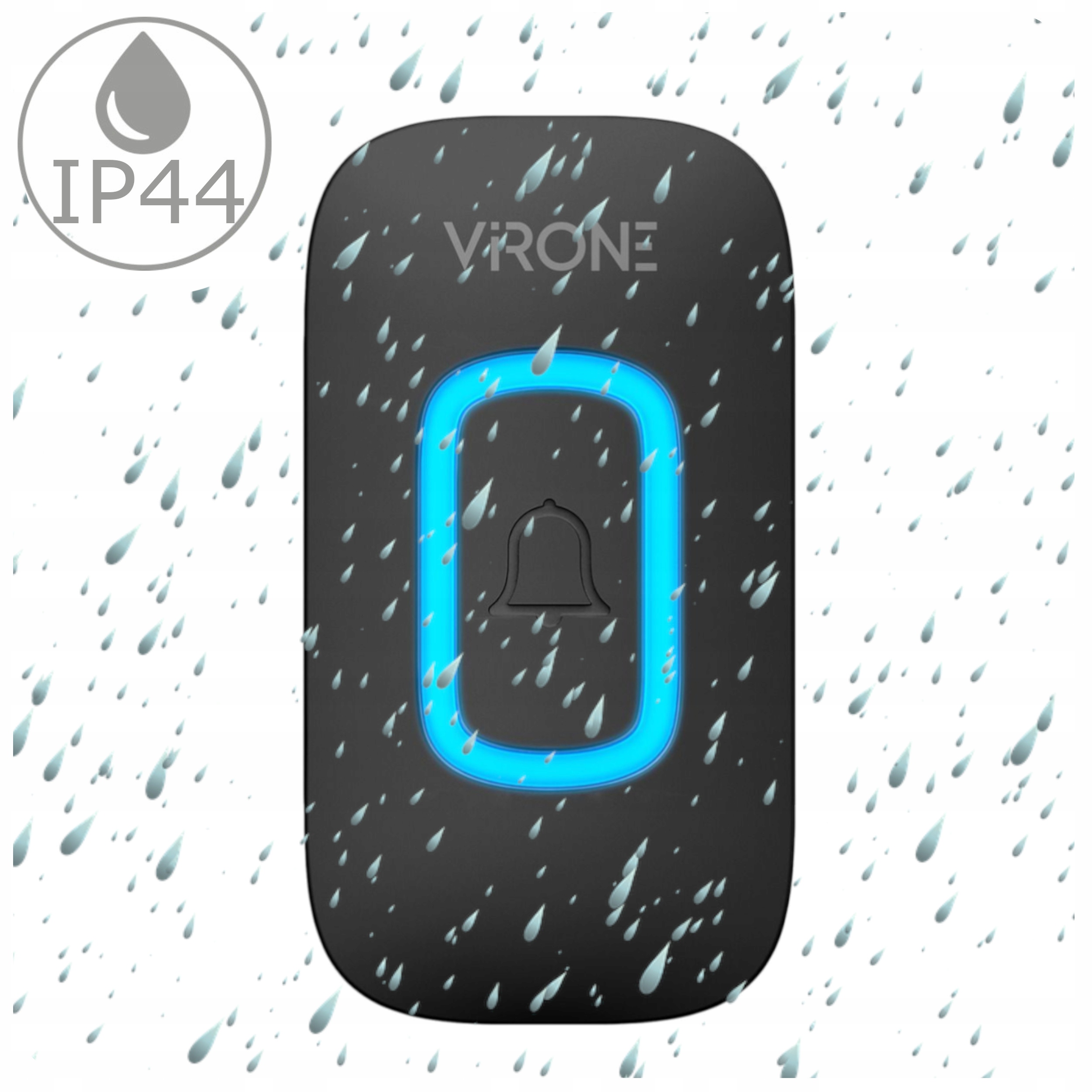 DZWONEK BEZPRZEWODOWY DO DRZWI FURTKI 230V LED RGB WODOODPORNY IP44 Marka Virone