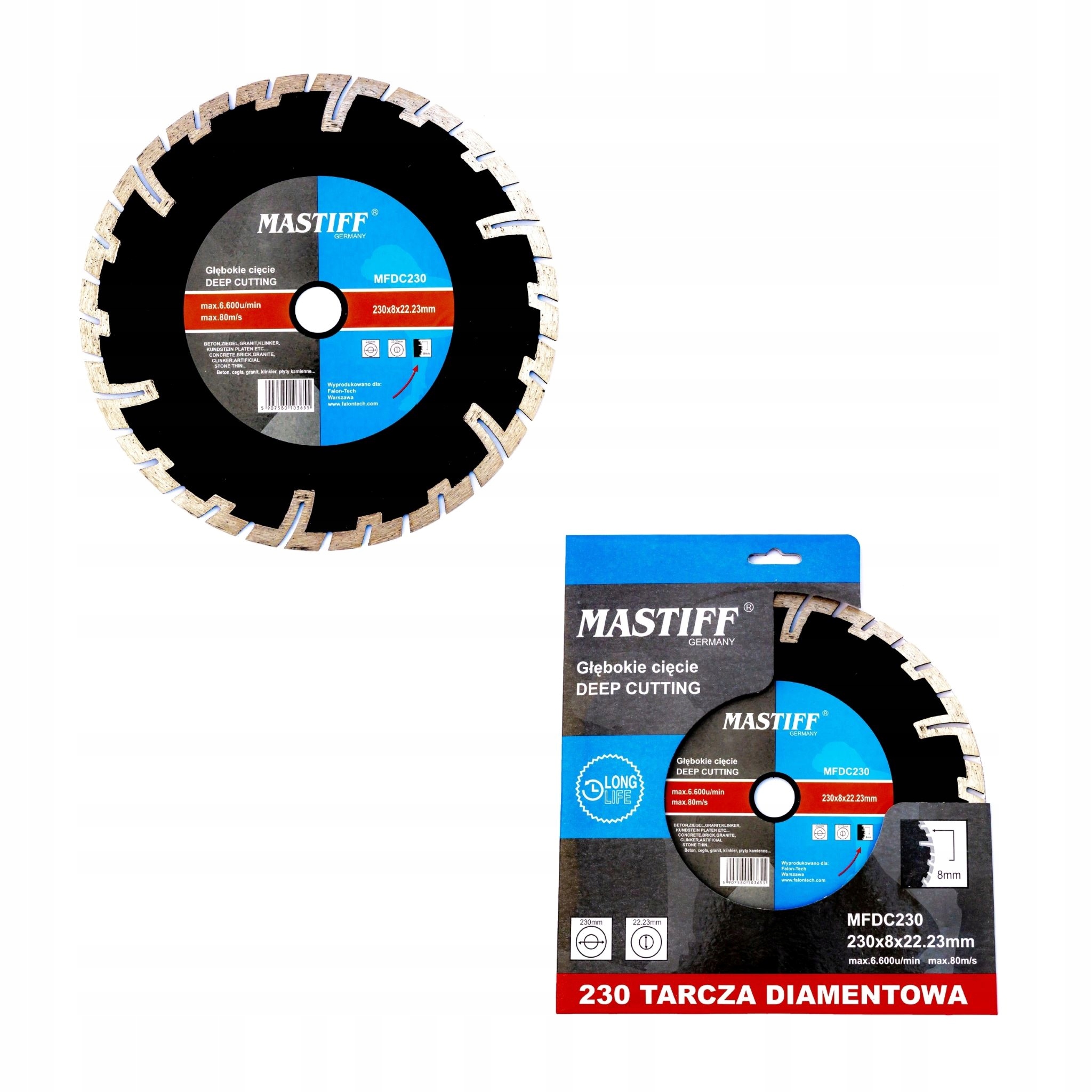 

Tarcza Diamentowa 230 x 22,2 Głębokie Cięcie Mf