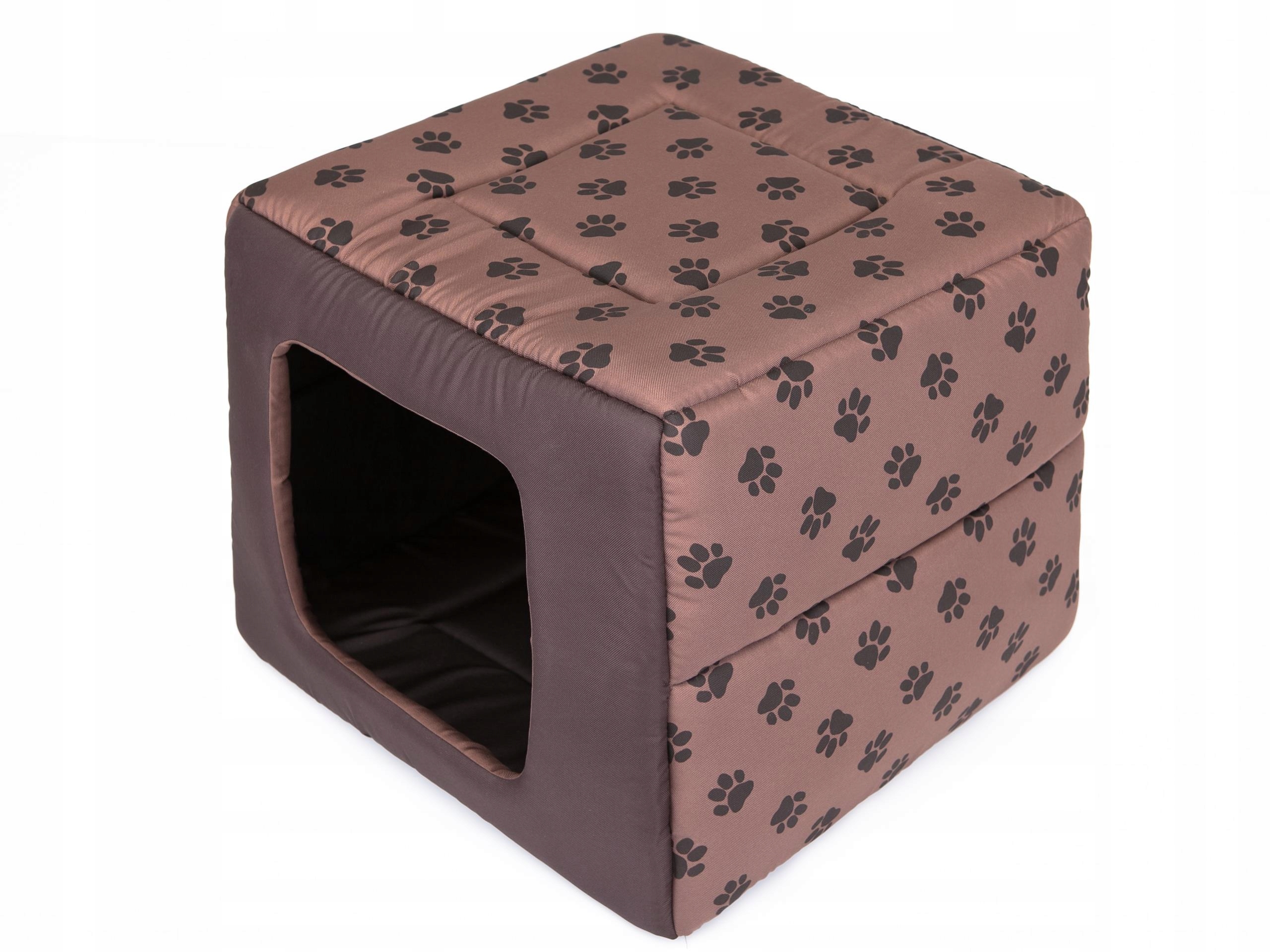 Pelíšek a bouda 2v1, obdélníkové pelíšek pro psa se stříškou 43x43 cm