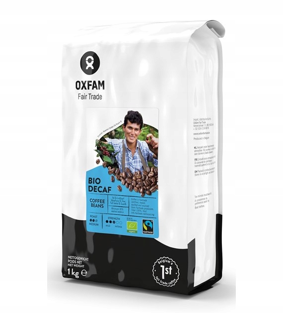 Kawa Ziarnista Bezkofeinowa Arabica/robusta Fair Trade Bio 1 kg Oxfam