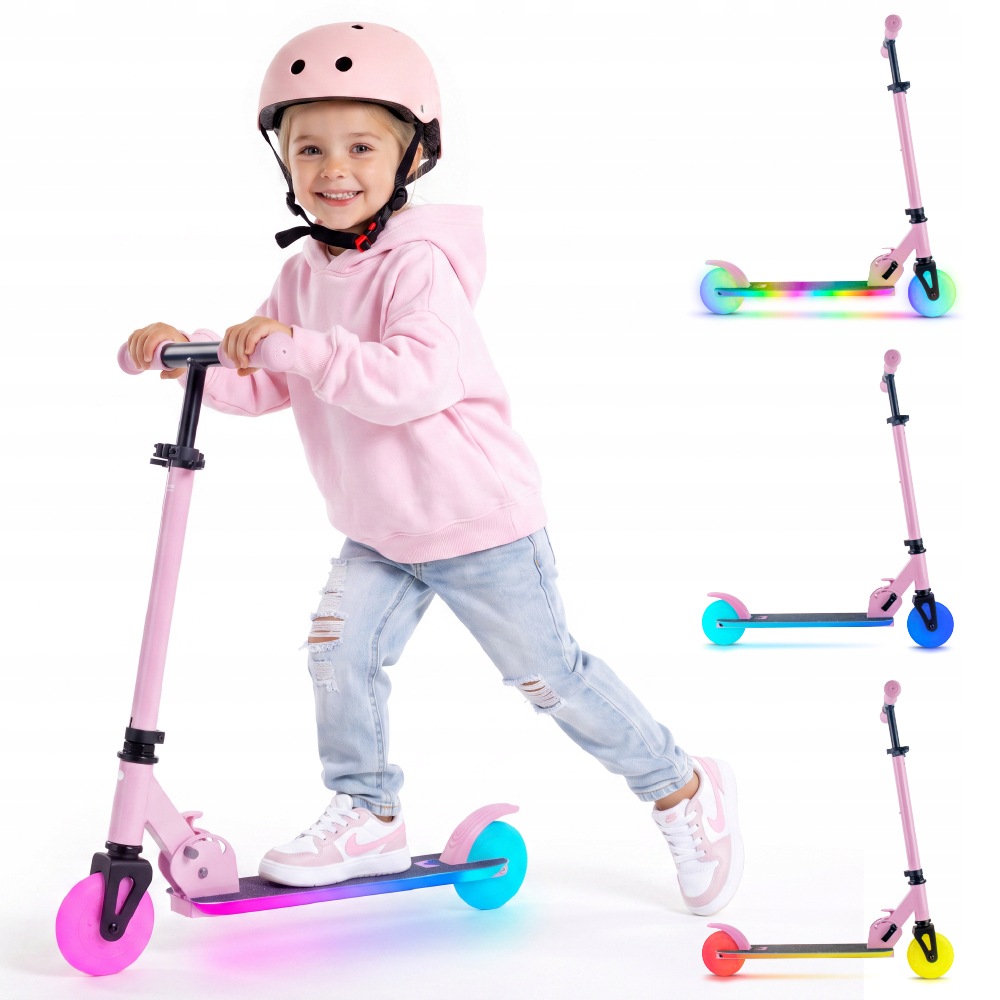 Lumi Ride Hulajnoga dwukołowa dla dzieci składana regulowana Led
