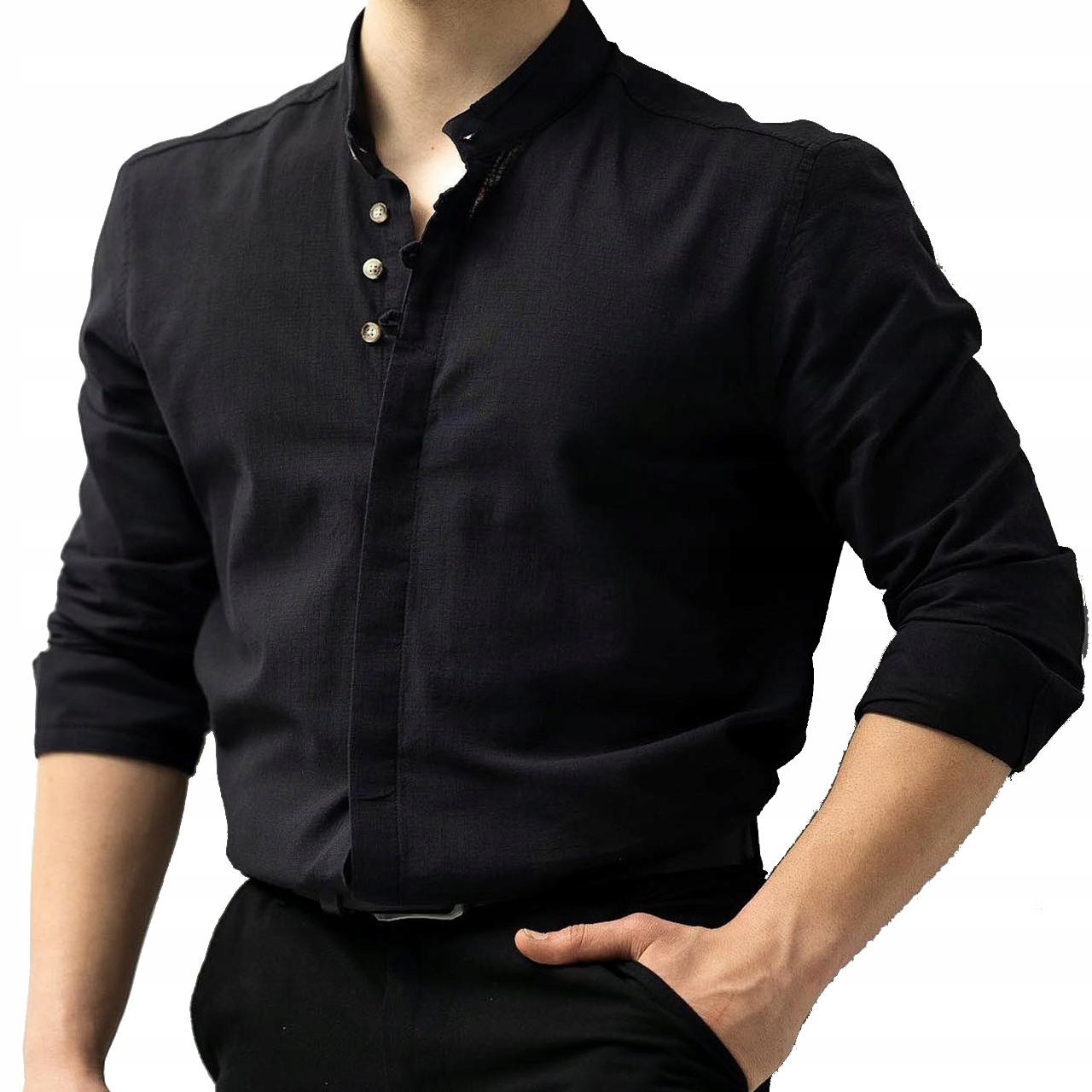 Pánská košile Každodenní stojáček Casual bavlněná