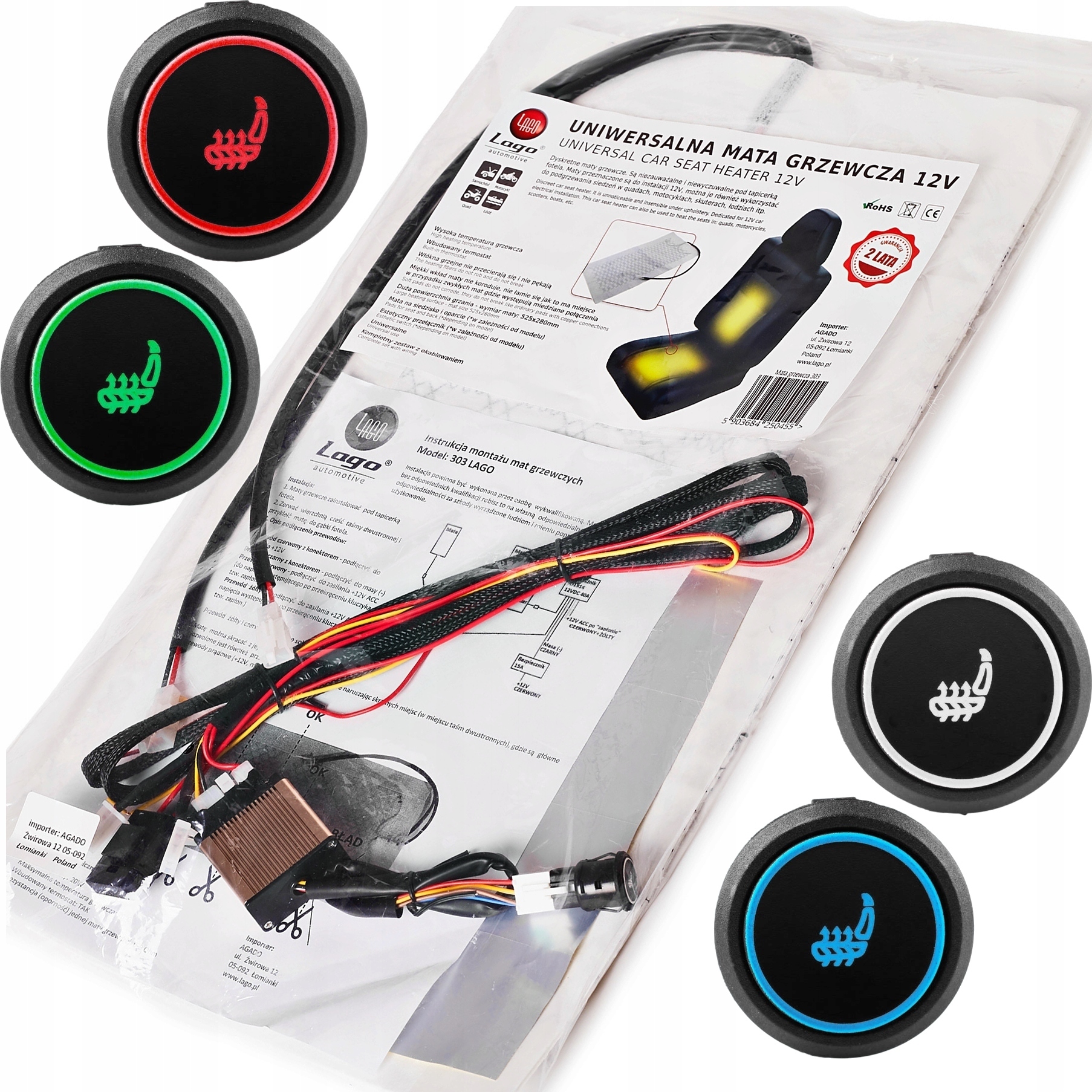 Topná Podložka Na Křeslo 12V Pod Čalounění, Vyhřívání Sedadel