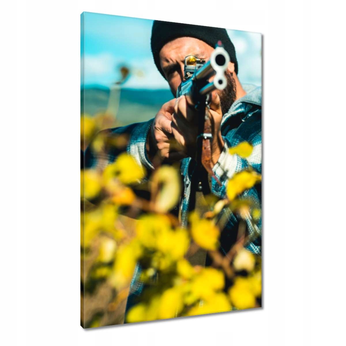 Obrazy 60x90 Myslivec s puškou les