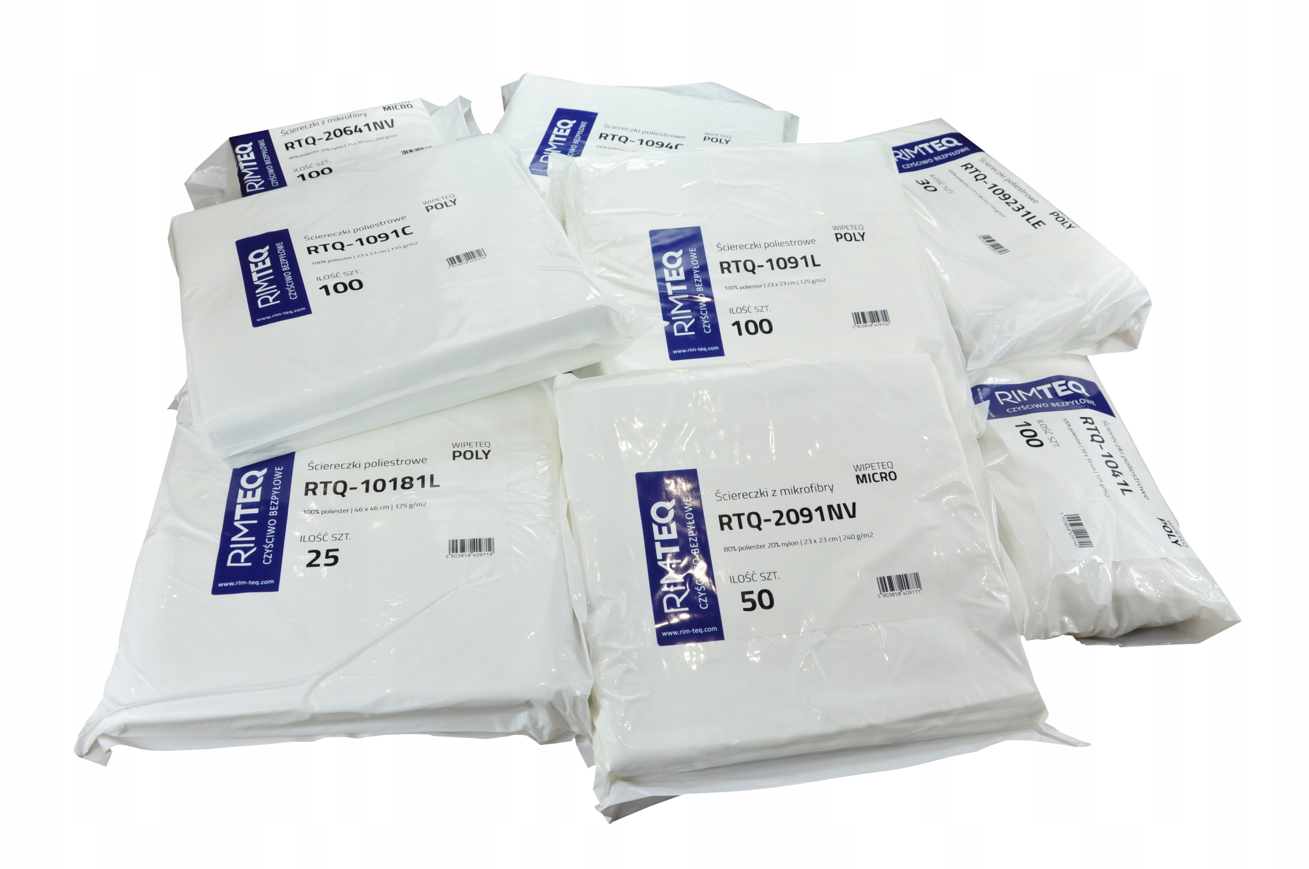 Ściereczki czyszczące uniwersalne BEZPYŁOWE 50szt. 30x30 cm RTQ-10121L Marka Inna