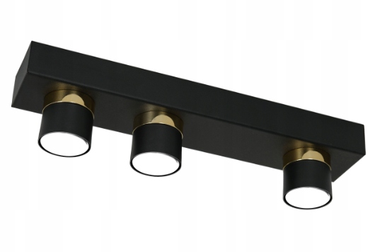 Ewilight Stropní svítidlo 3-bodová stropní svítidlo lišta Omega 3xGU10 černá/zlatá