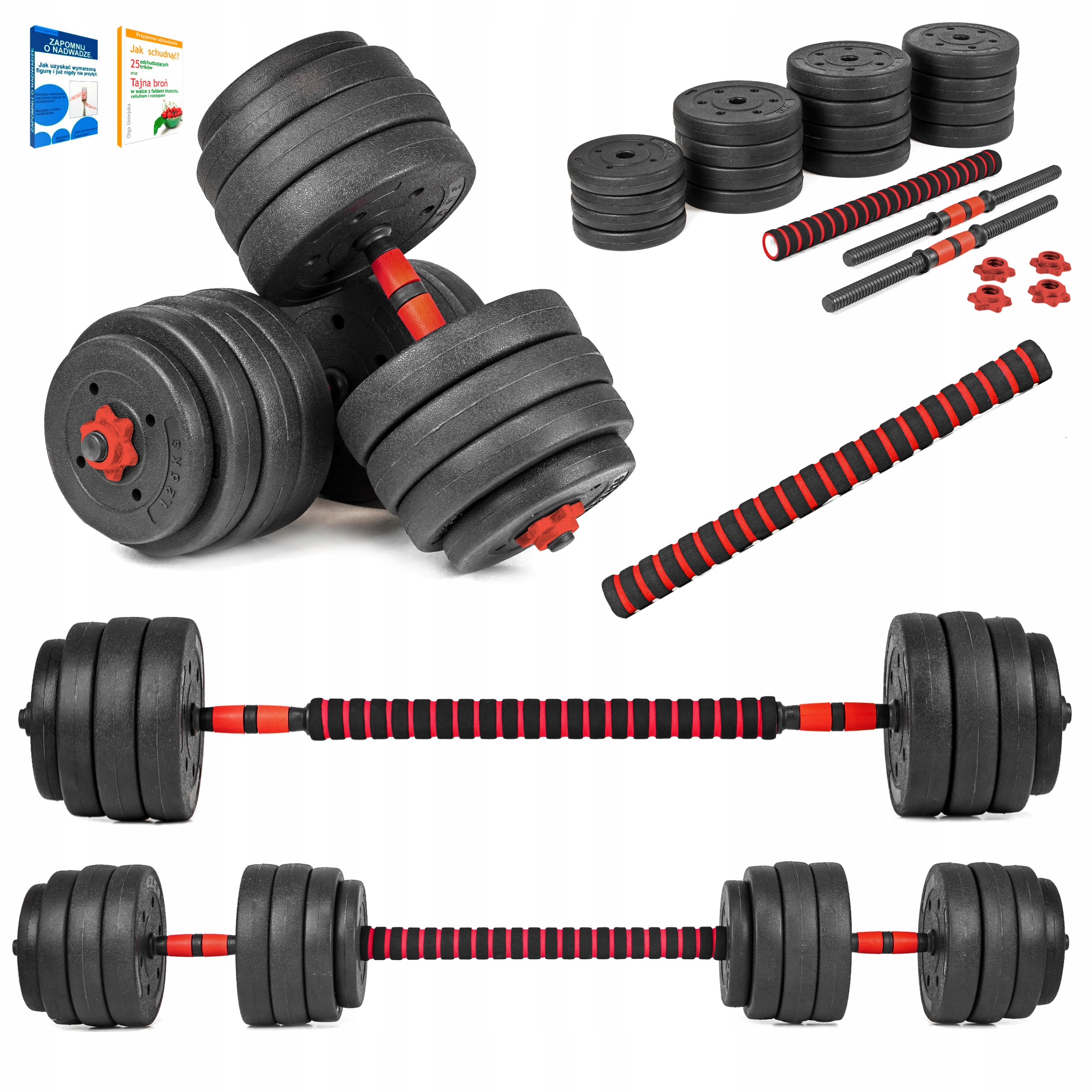HANTLE regulowane 2x20KG ŁĄCZNIK SZTANGA zestaw HANTLI gryfy obciążenia 40K