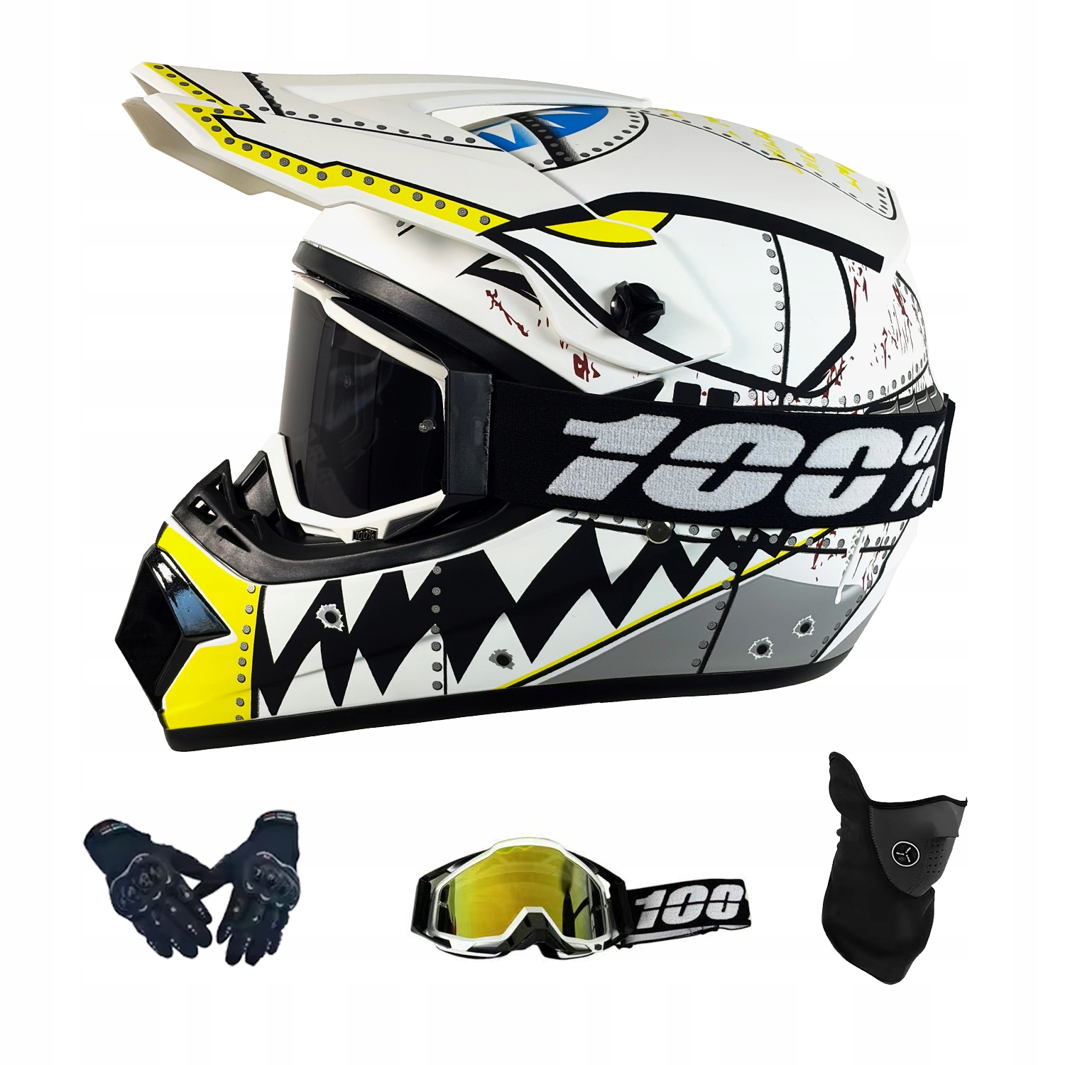 Helma Na Elektrickou Koloběžku Cross Enduro Quad Bmx Helma Brýle Rukavicexl