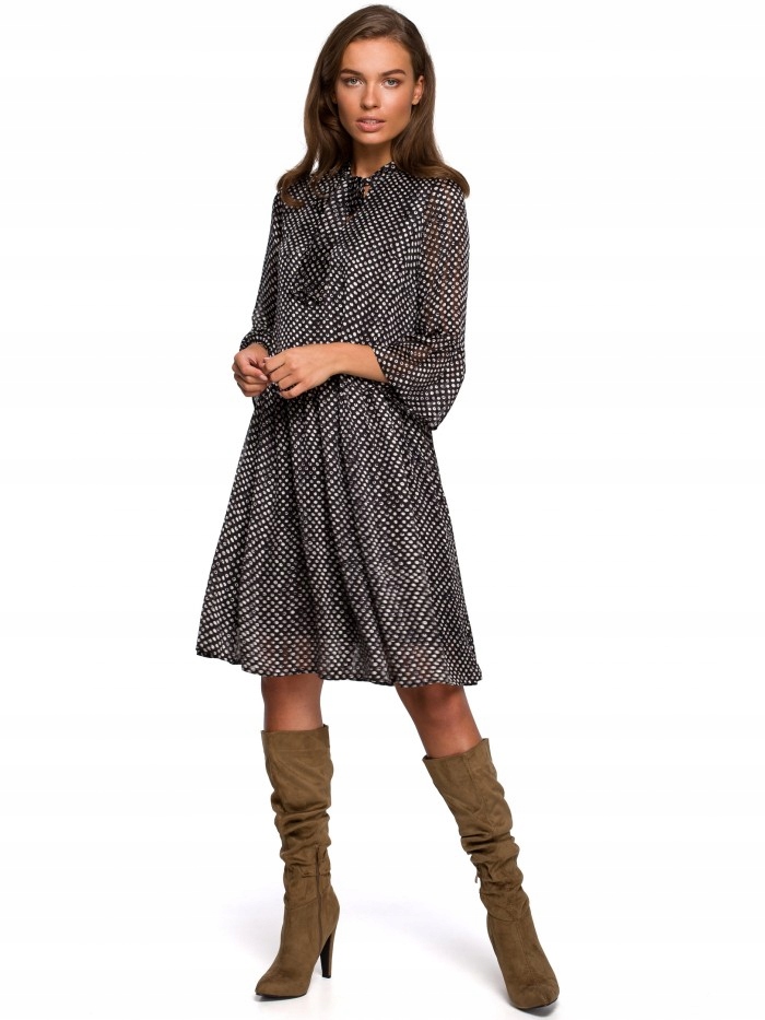 

Eu M S237 Sukienka szyfonowa z falbaną - model 1 E