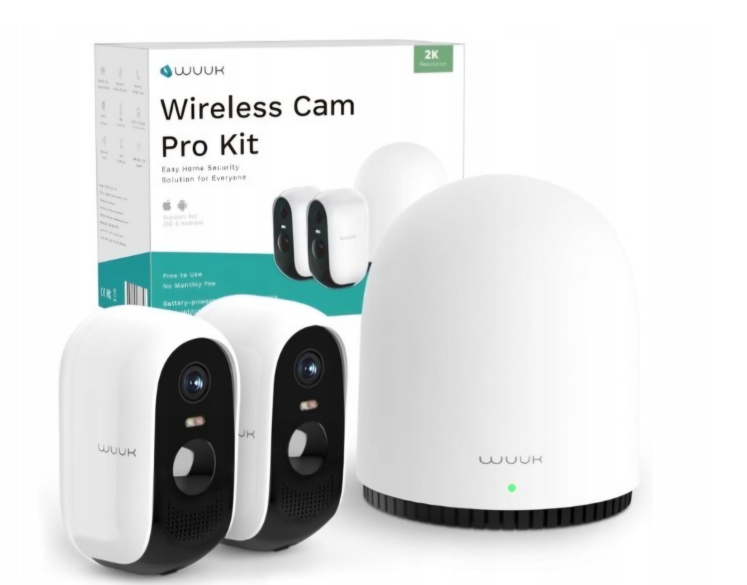 Wuuk Kamery Zewnętrzne Bezprzewodowe Kompatybilne z Alexa 2K Wlan