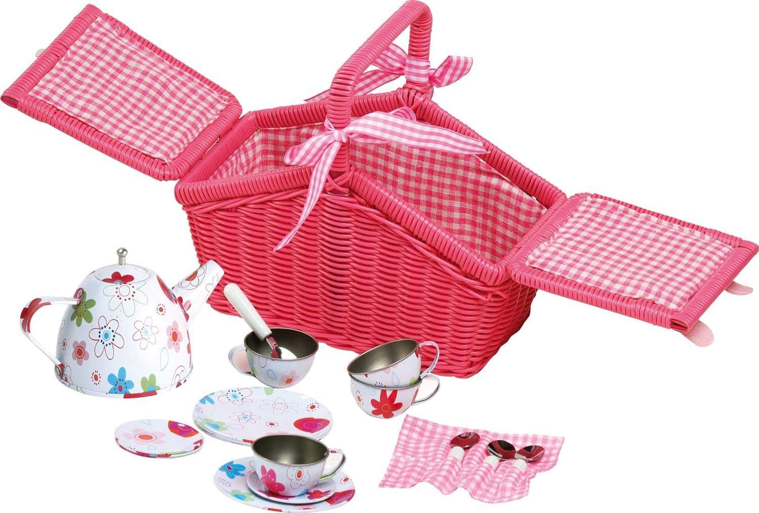 Piknikový Košík Small Foot S Príslušenstvom 4 Šálky, Rýchlovarná Kanvica, Dizajn